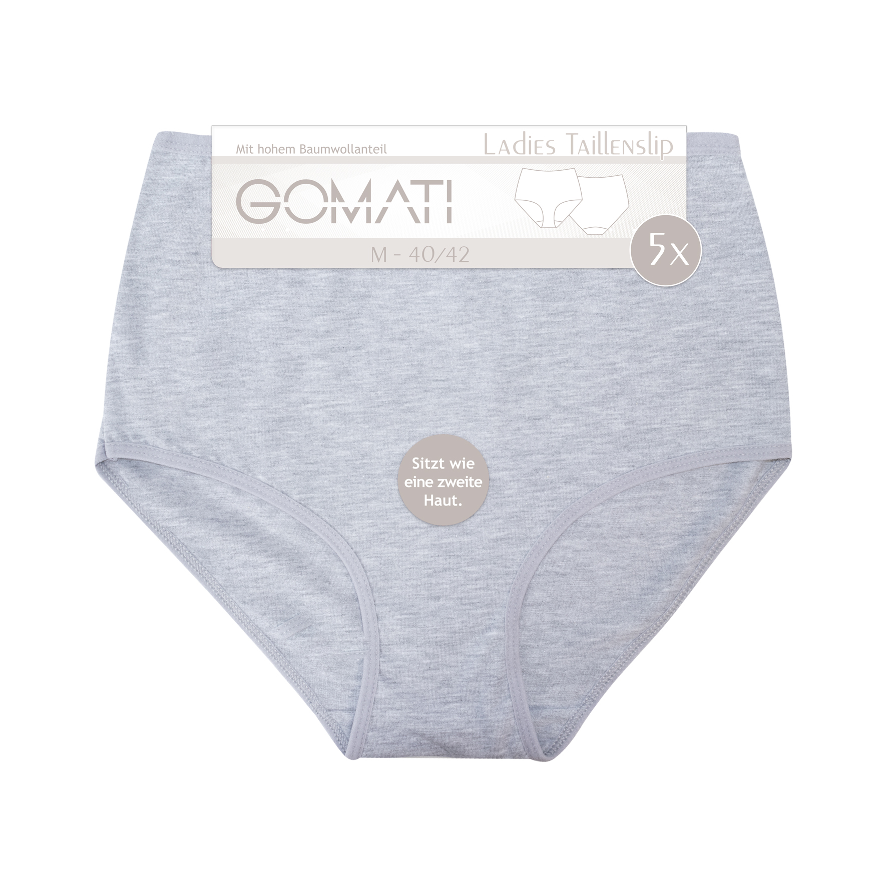 Damen-Taillenslip-5er-Pack-Blumendruck