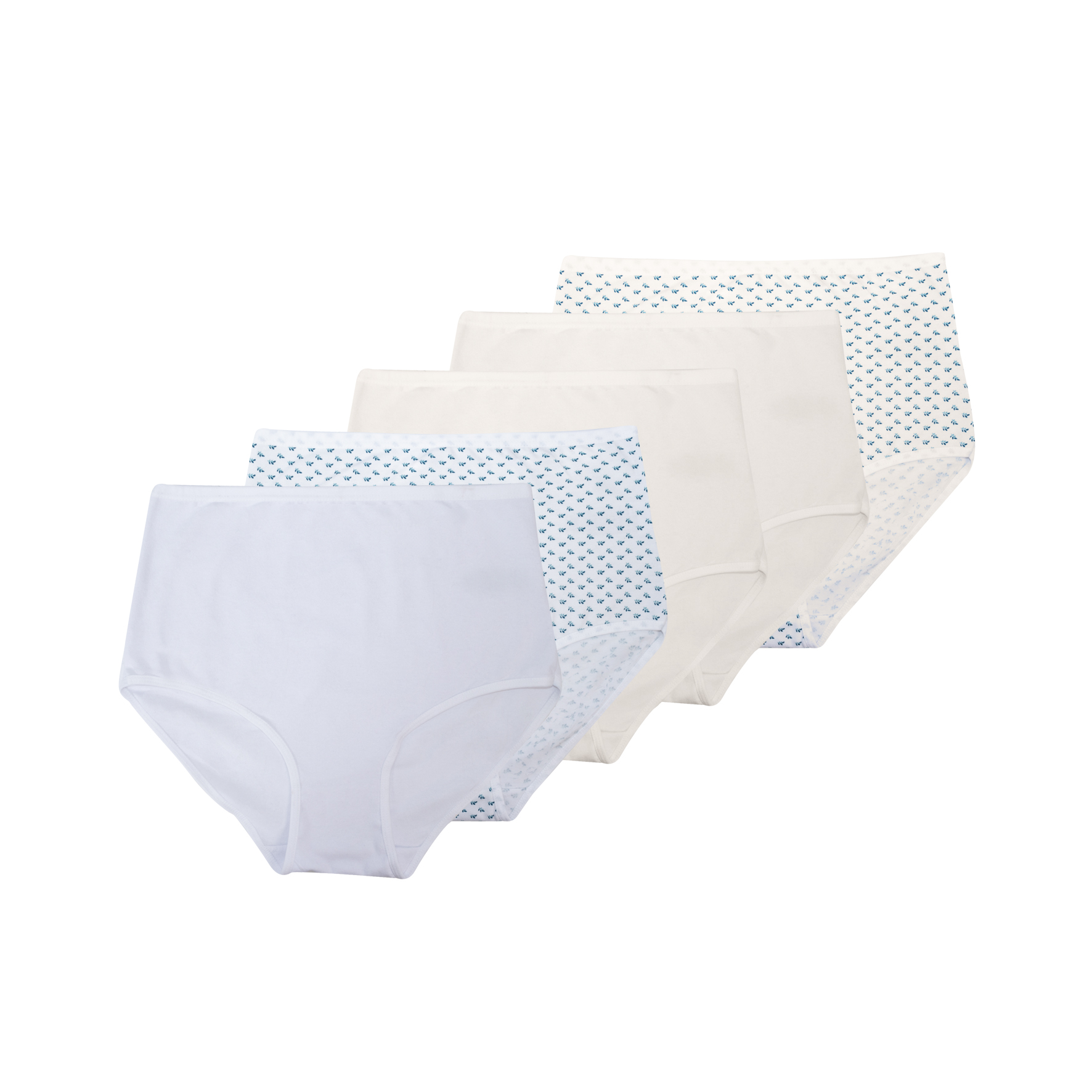 Damen-Taillenslip-5er-Pack-Blumendruck