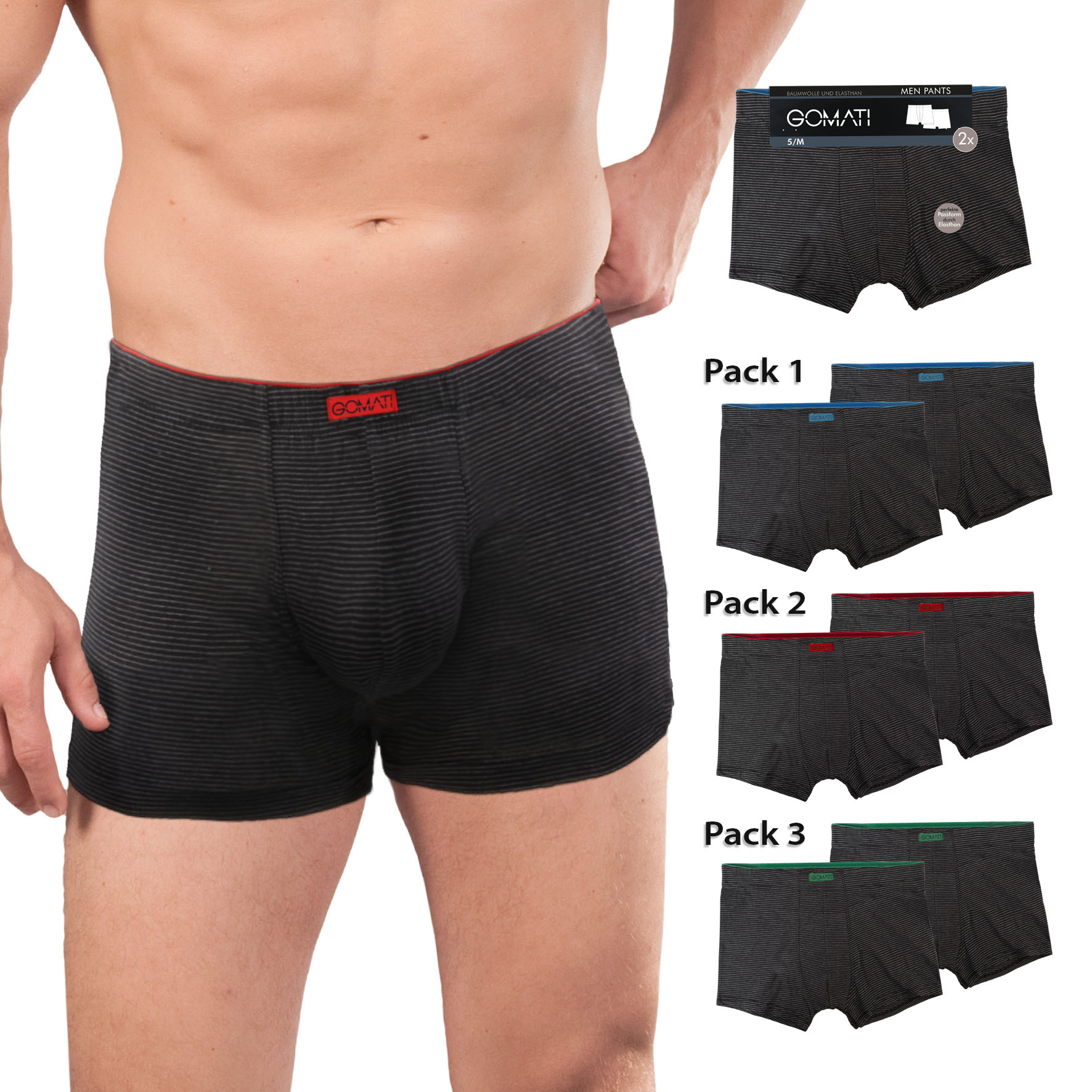 Herren-Pants-2er-Pack-BW-EL-Webgummi-geringelt