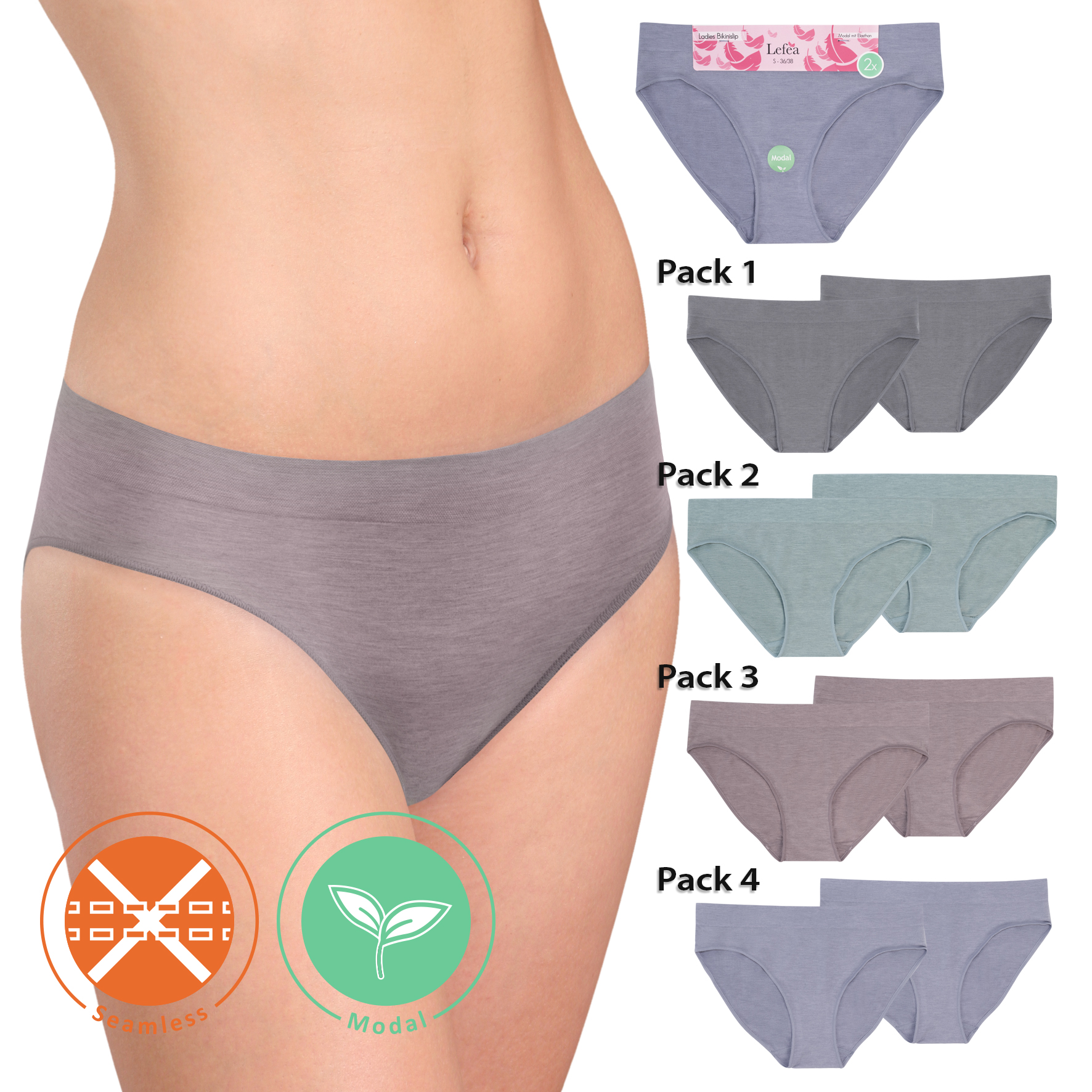 Damen-Bikinislip-2er-Pack-Modal-melange