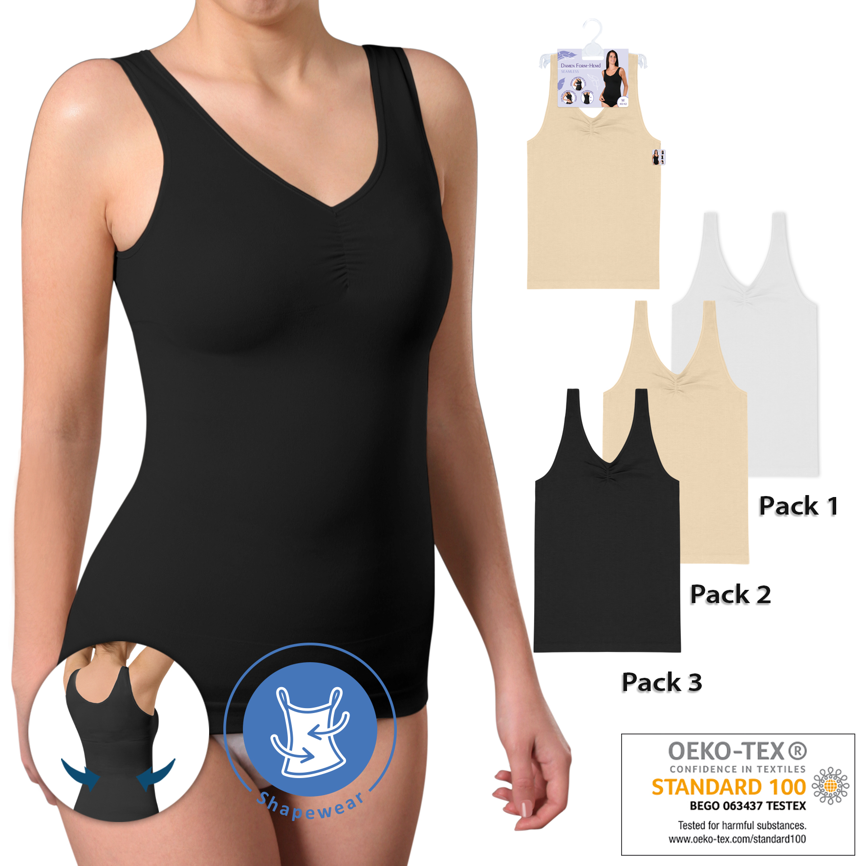 Damen-Formhemd-einzeln-Seamless-Raffung