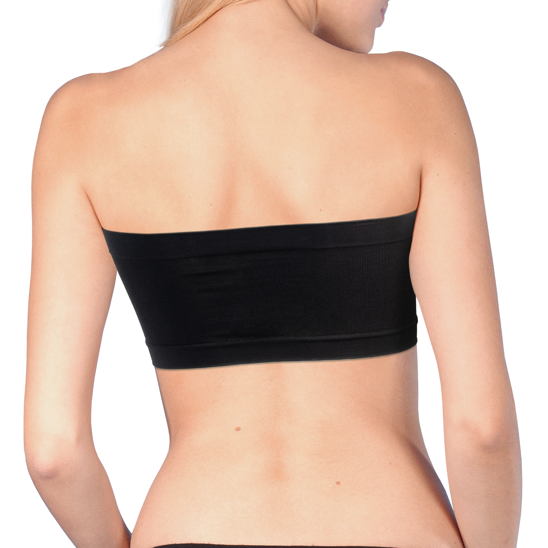 Damen-Bandeau-Top,-uni,-2er