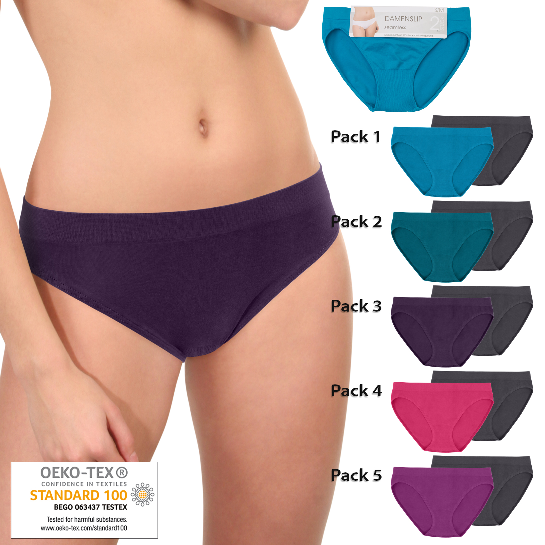 Damen-Bikinislip-2er-Pack-Seamless-Basic
