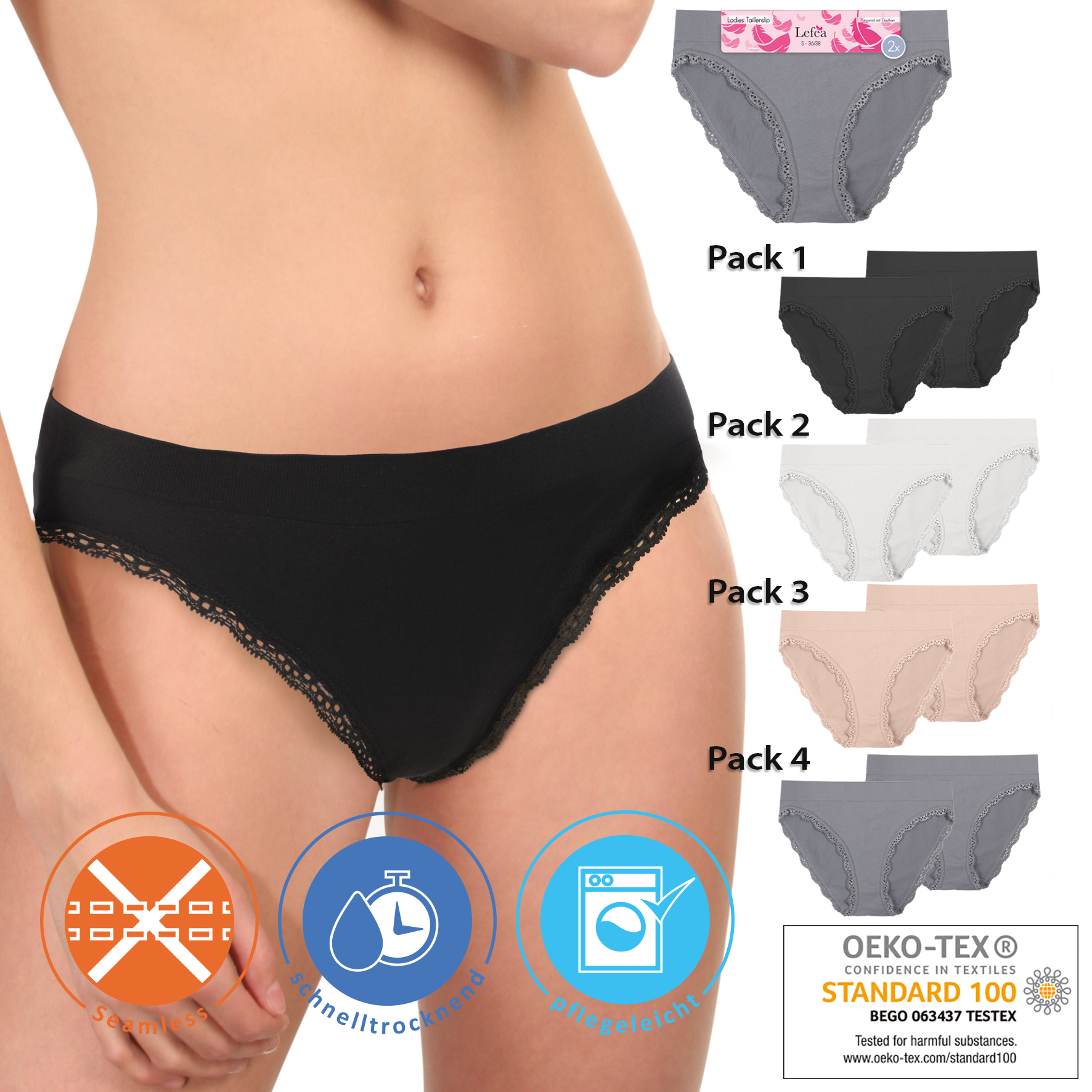 Damen-Bikinislip-2er-Pack-Seamless-Spitze