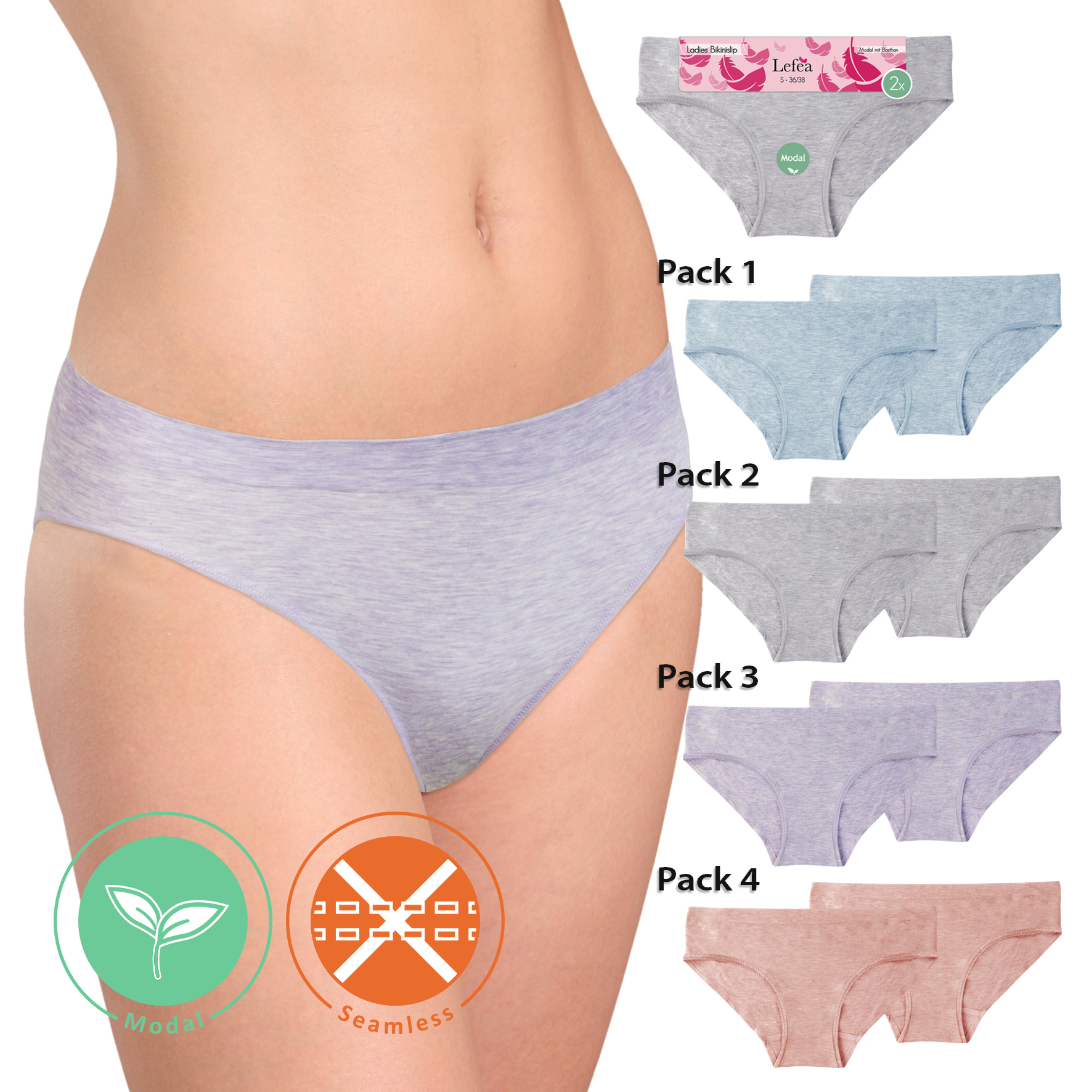 Damen-Bikinislip-2er-Pack-Modal-melange