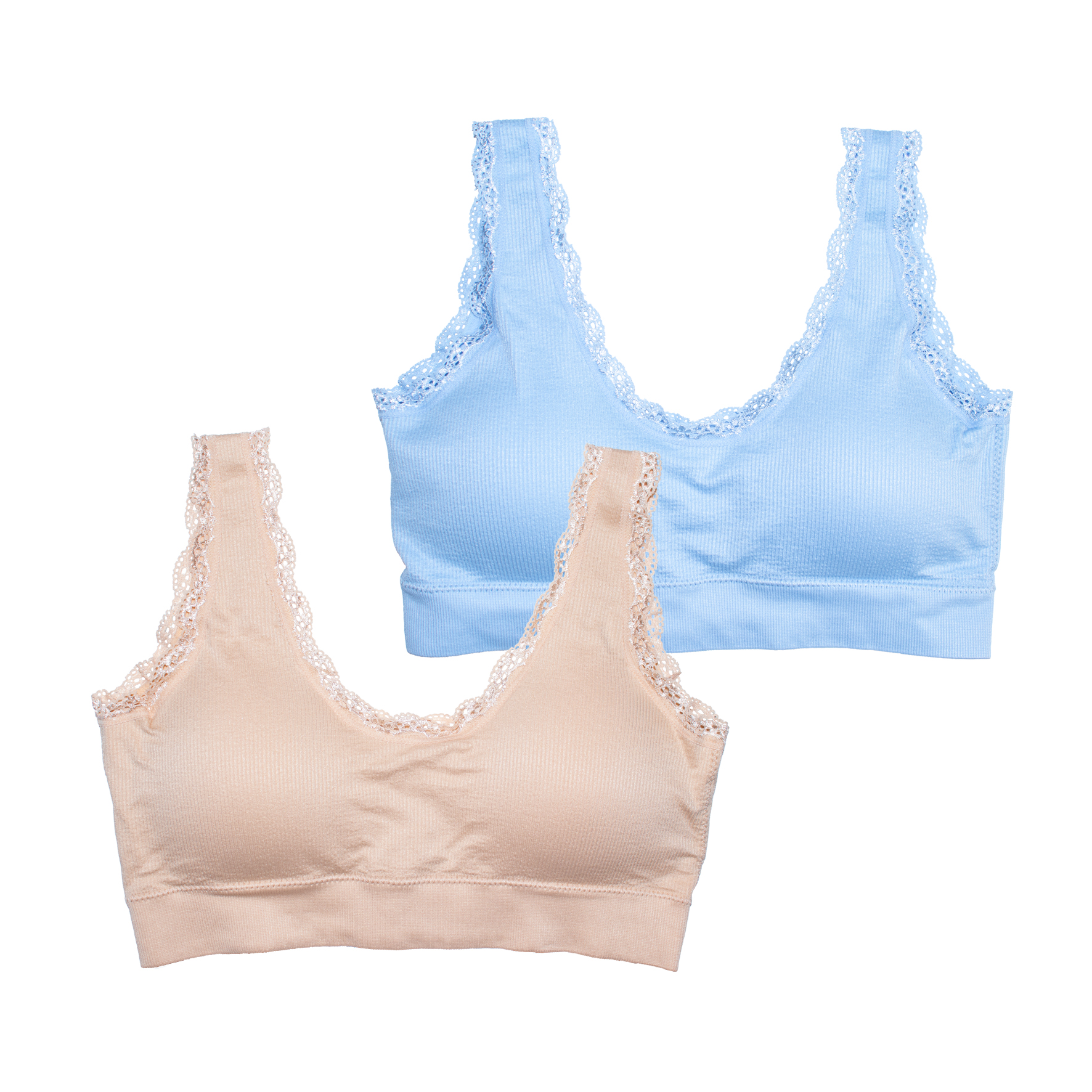 Damen-Bustier-einzeln-Seamless-Rippe-+-Spitze