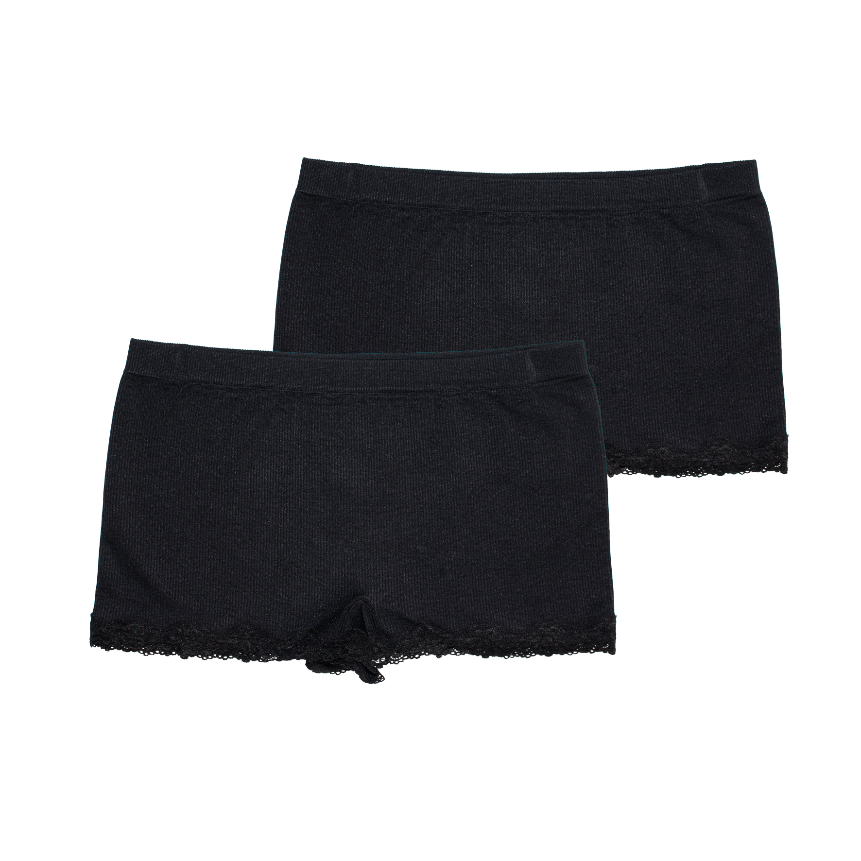 Damen-Pants-2er-Pack-Seamless-Rippe-+-Spitze