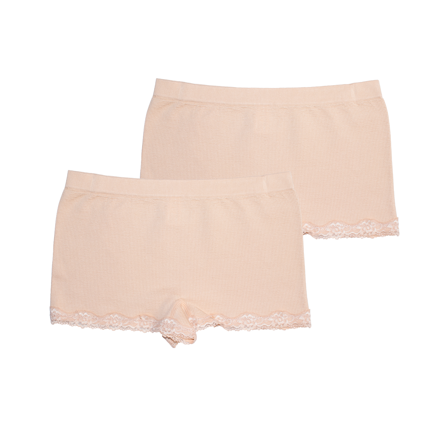 Damen-Pants-2er-Pack-Seamless-Rippe-+-Spitze