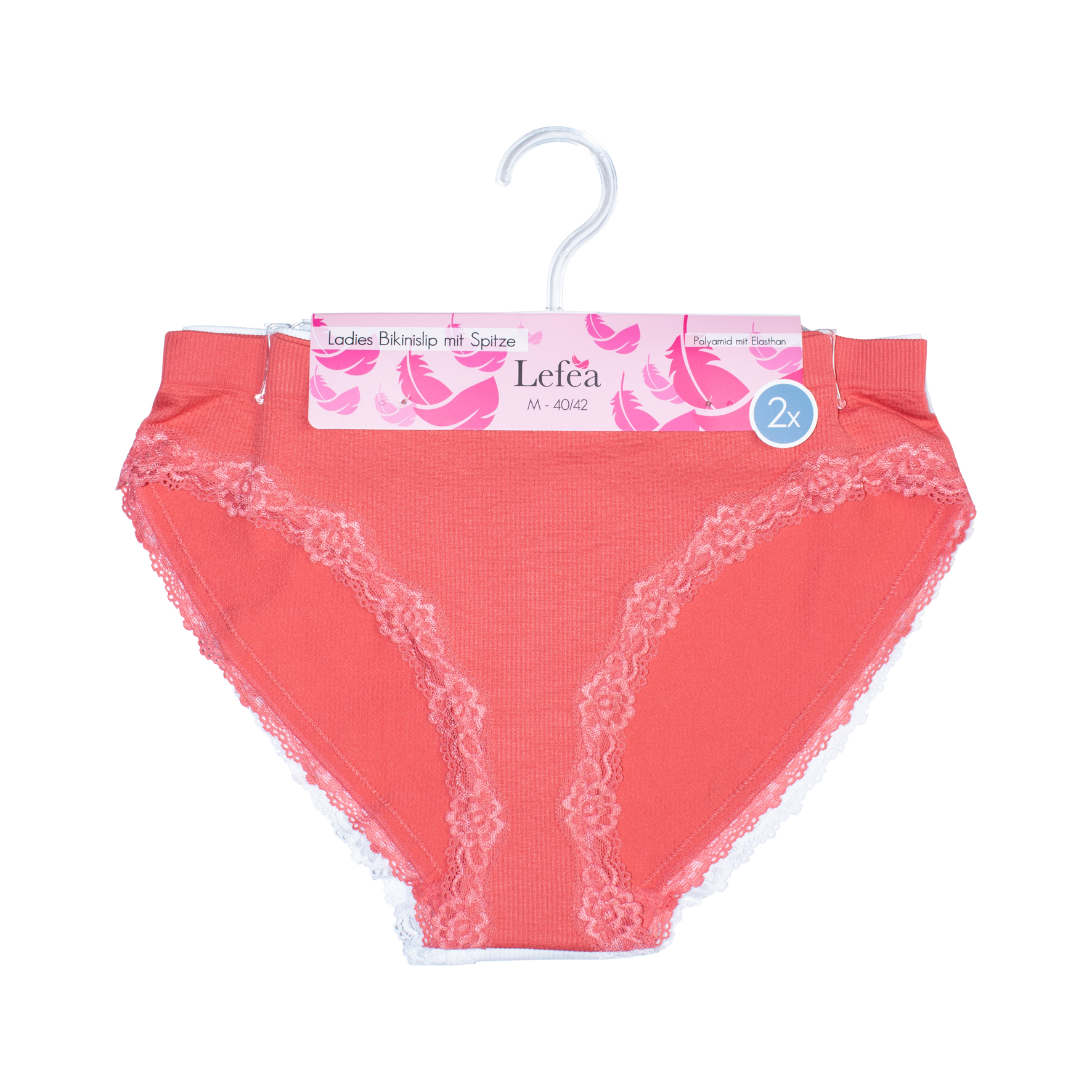 Damen-Bikini-2er-Pack-Seamless-Rippe-+-Spitze