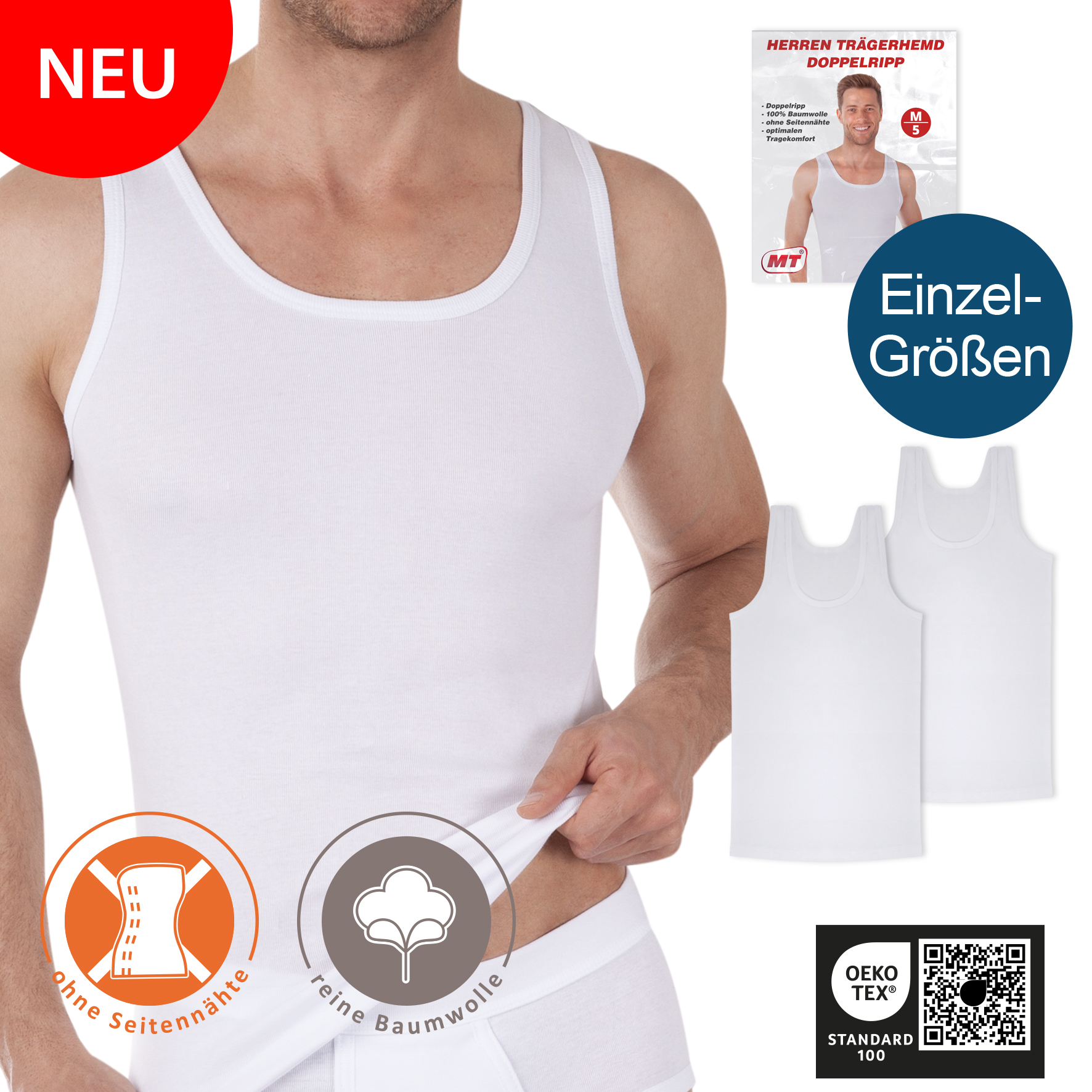 Herren-Hemd-2er-Pack-reine-BW-Doppelripp