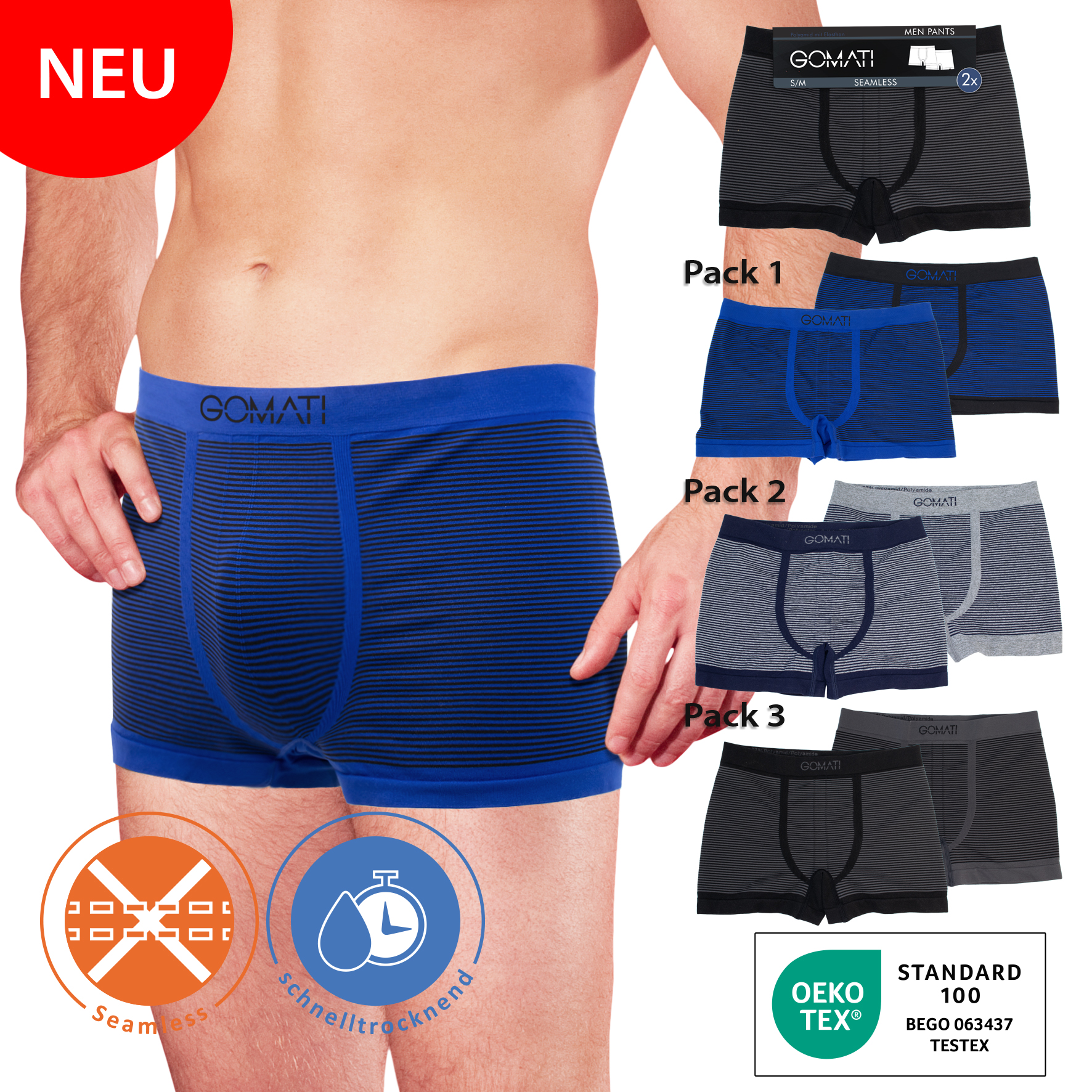 Herren-Pants-2er-Pack-Seamless-geringelt