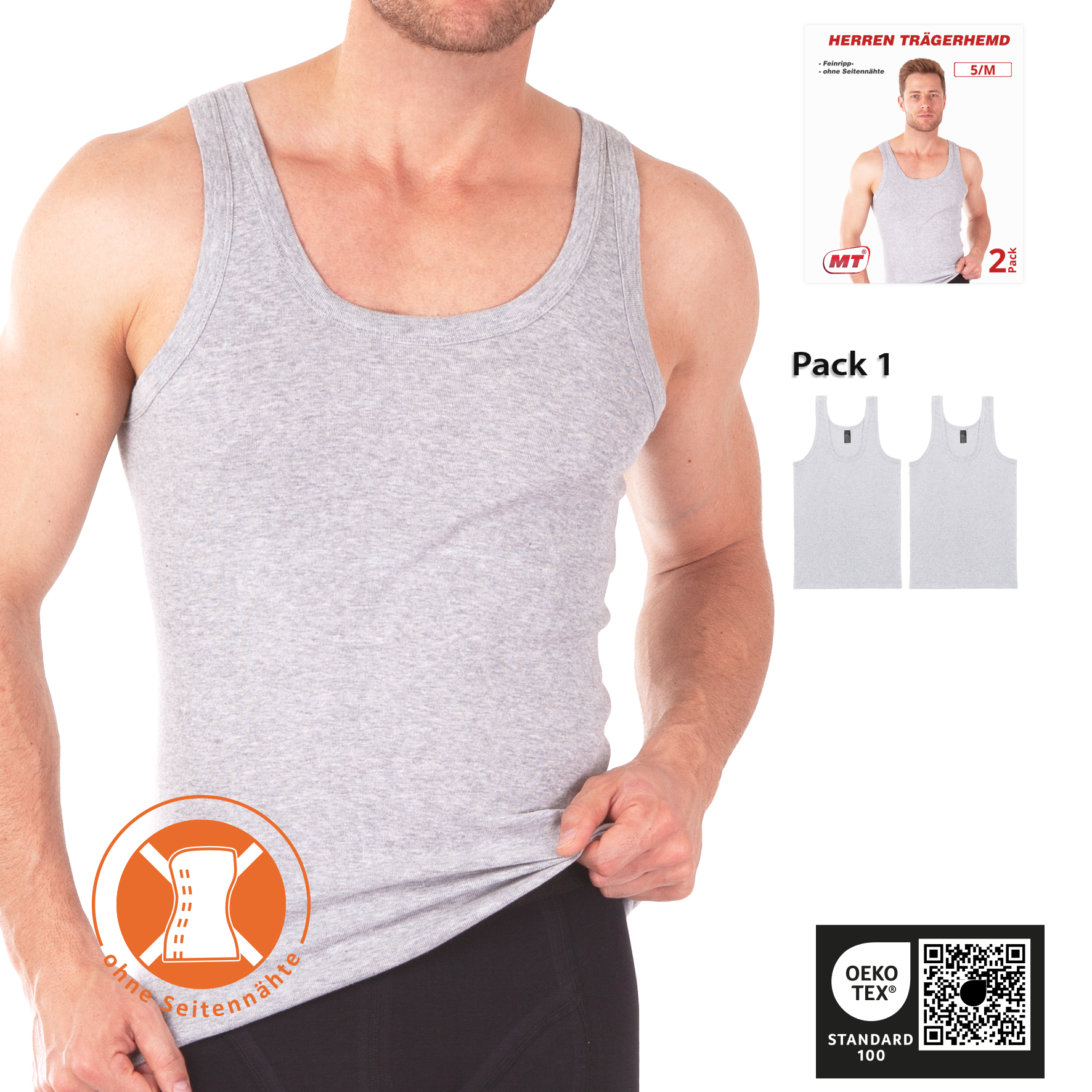 Herren-Hemd-2er-Pack,-Melange