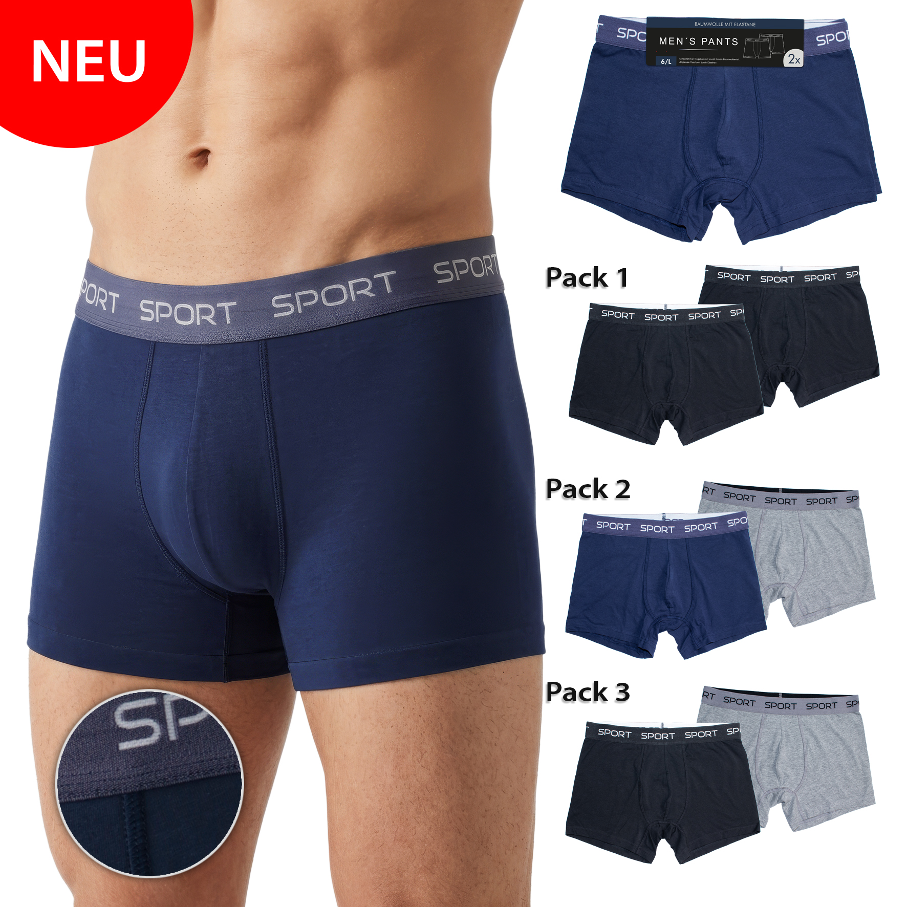 Herren-Pant,-&quot~Sport&quot~,-2er-Pack