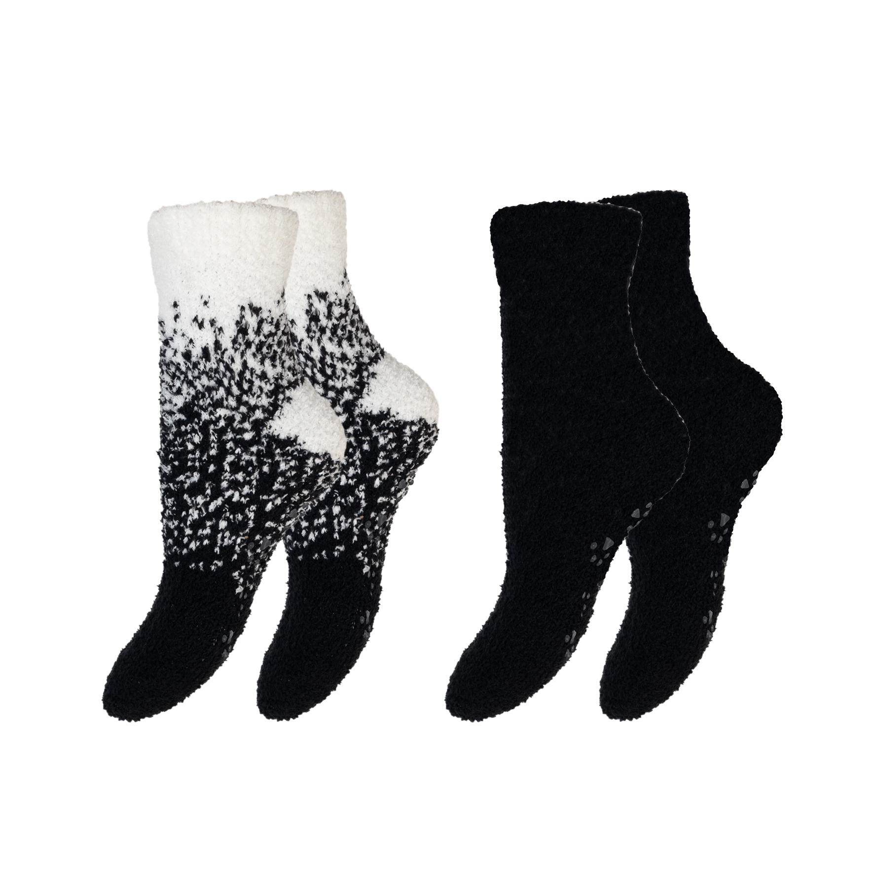 Kinder-Kuschelsocken-2er-Pack-Pluesch-gemustert