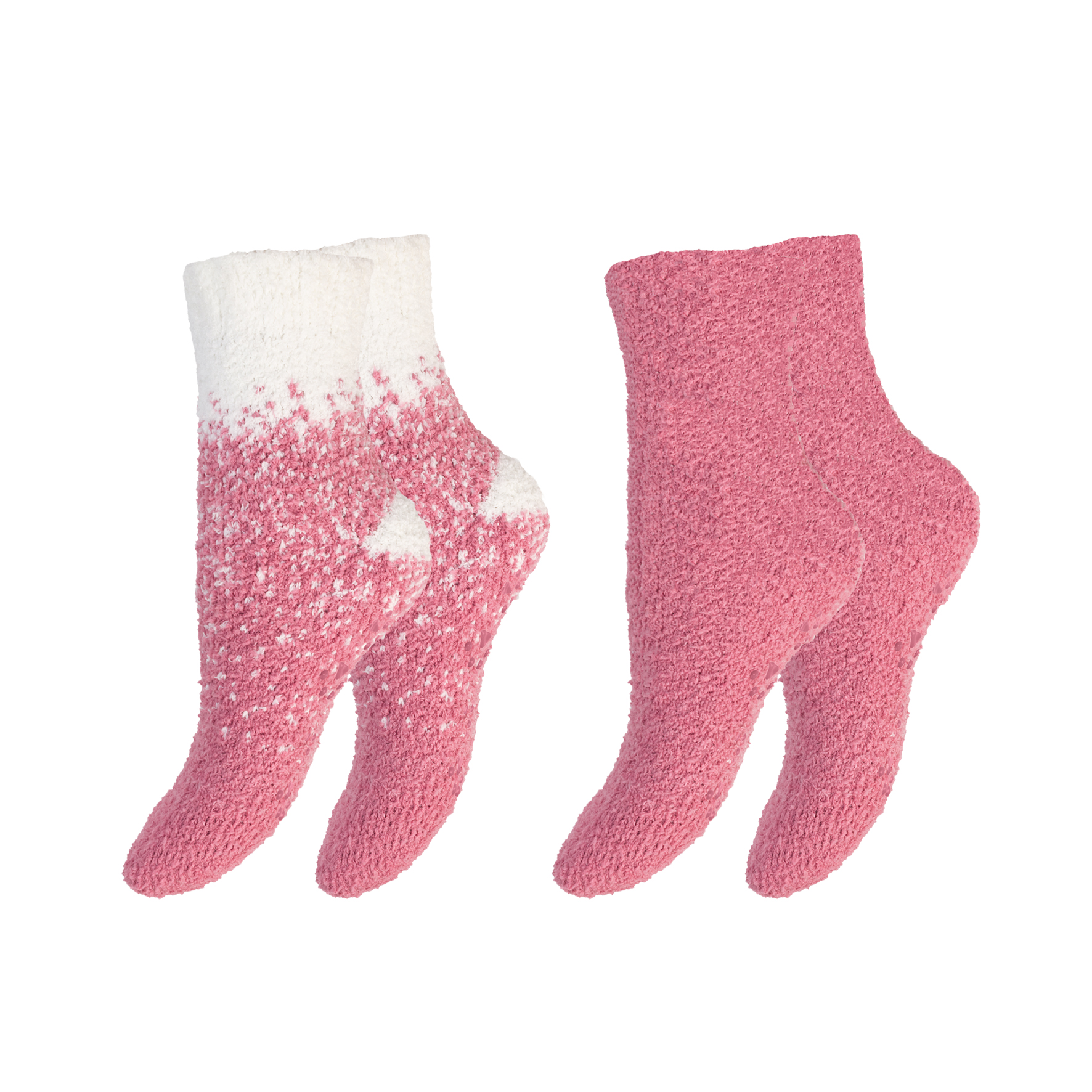 Kinder-Kuschelsocken-2er-Pack-Pluesch-gemustert