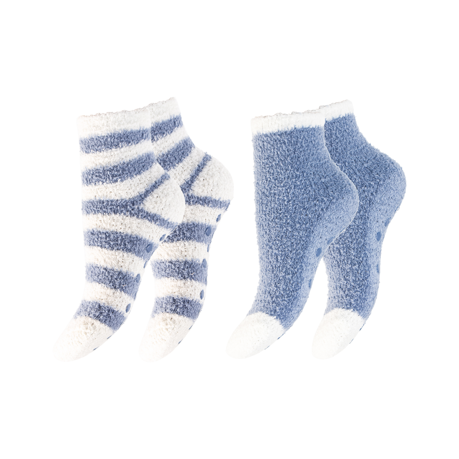 Kinder-Kuschelsocken-2er-Pack-Pluesch-ABS-gestreift