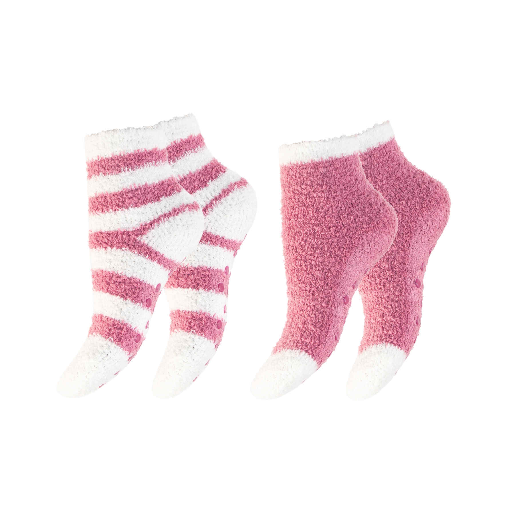 Kinder-Kuschelsocken-2er-Pack-Pluesch-ABS-gestreift