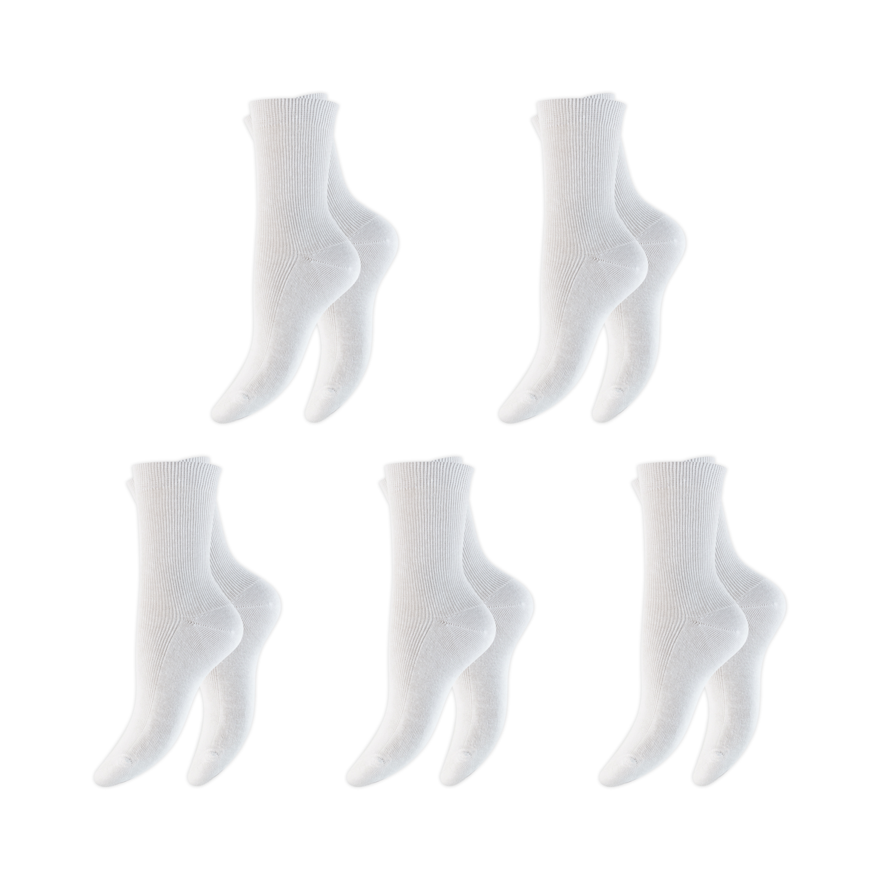 Damen-Socken-5er-Pack-reine-BW-handgekettelt
