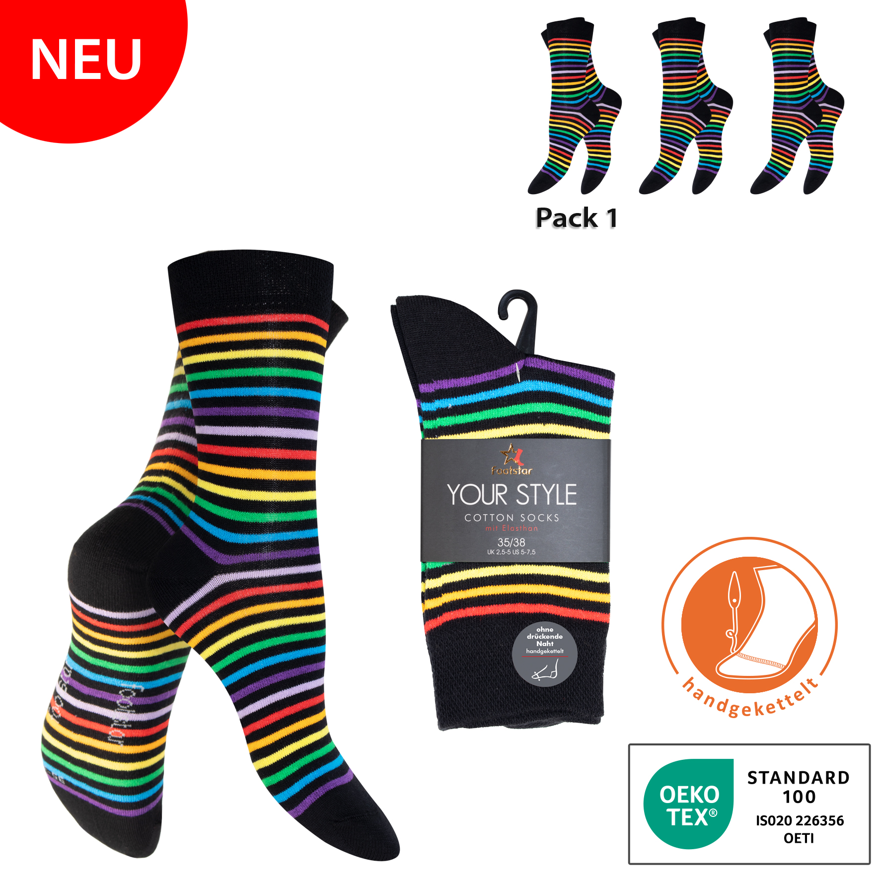 Damen-Socken-3er-Pack-BW-EL-Piqu~~-Bund-Streifen