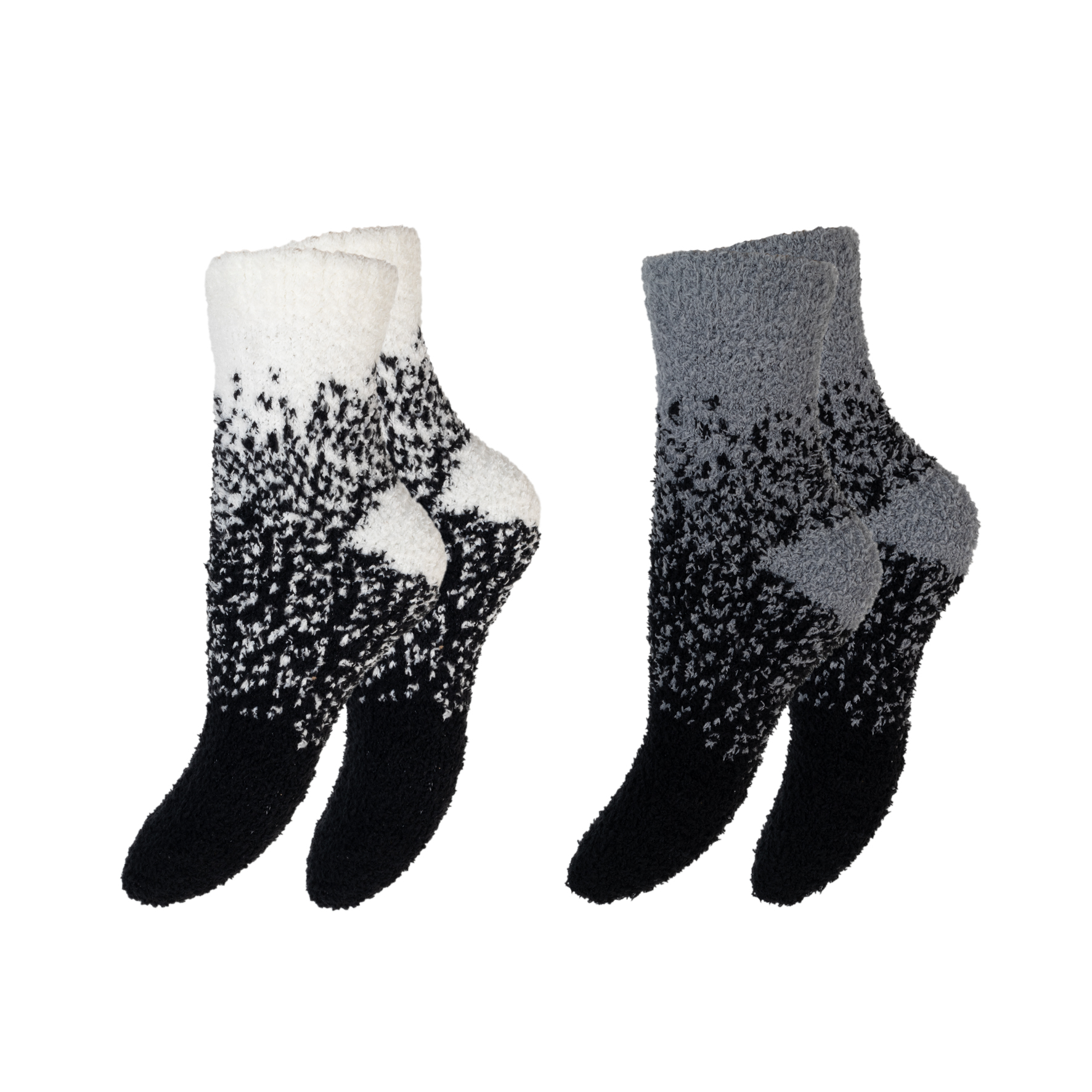 Damen-Kuschelsocken-2er-Pack-Pluesch-gemustert