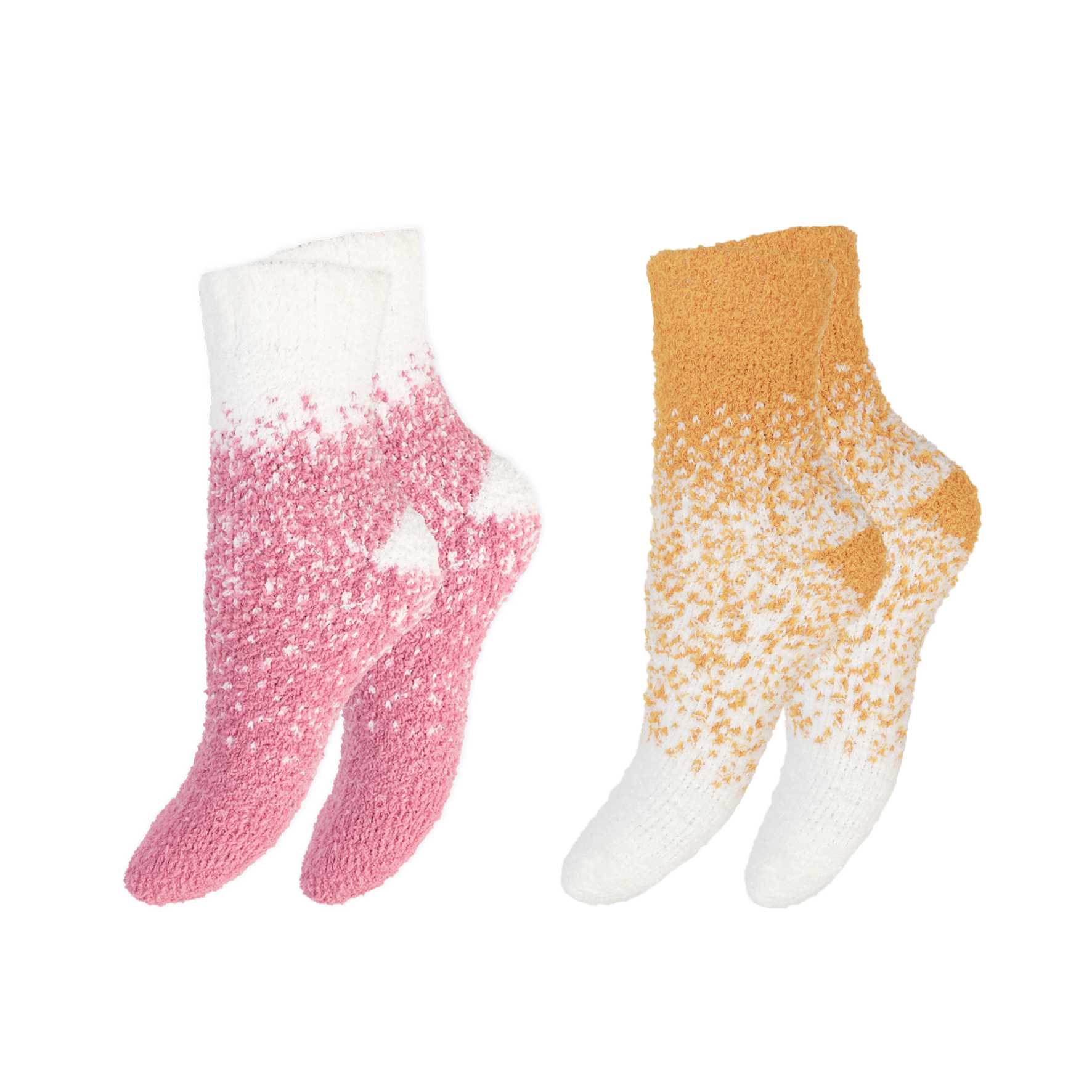 Damen-Kuschelsocken-2er-Pack-Pluesch-gemustert