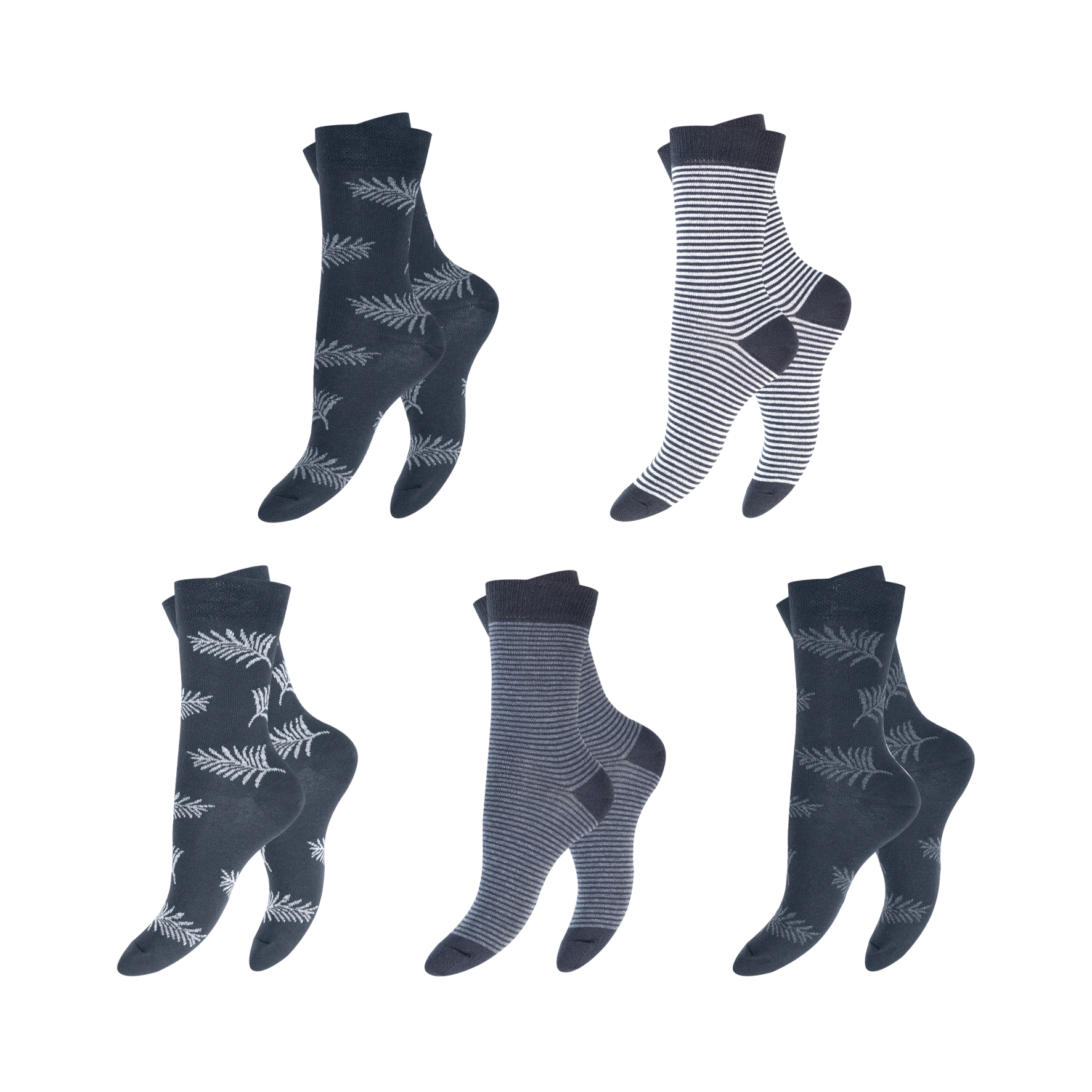 Damen-Socken-5er-Pack-BW-EL-Komfortbund-ohne-Gummi