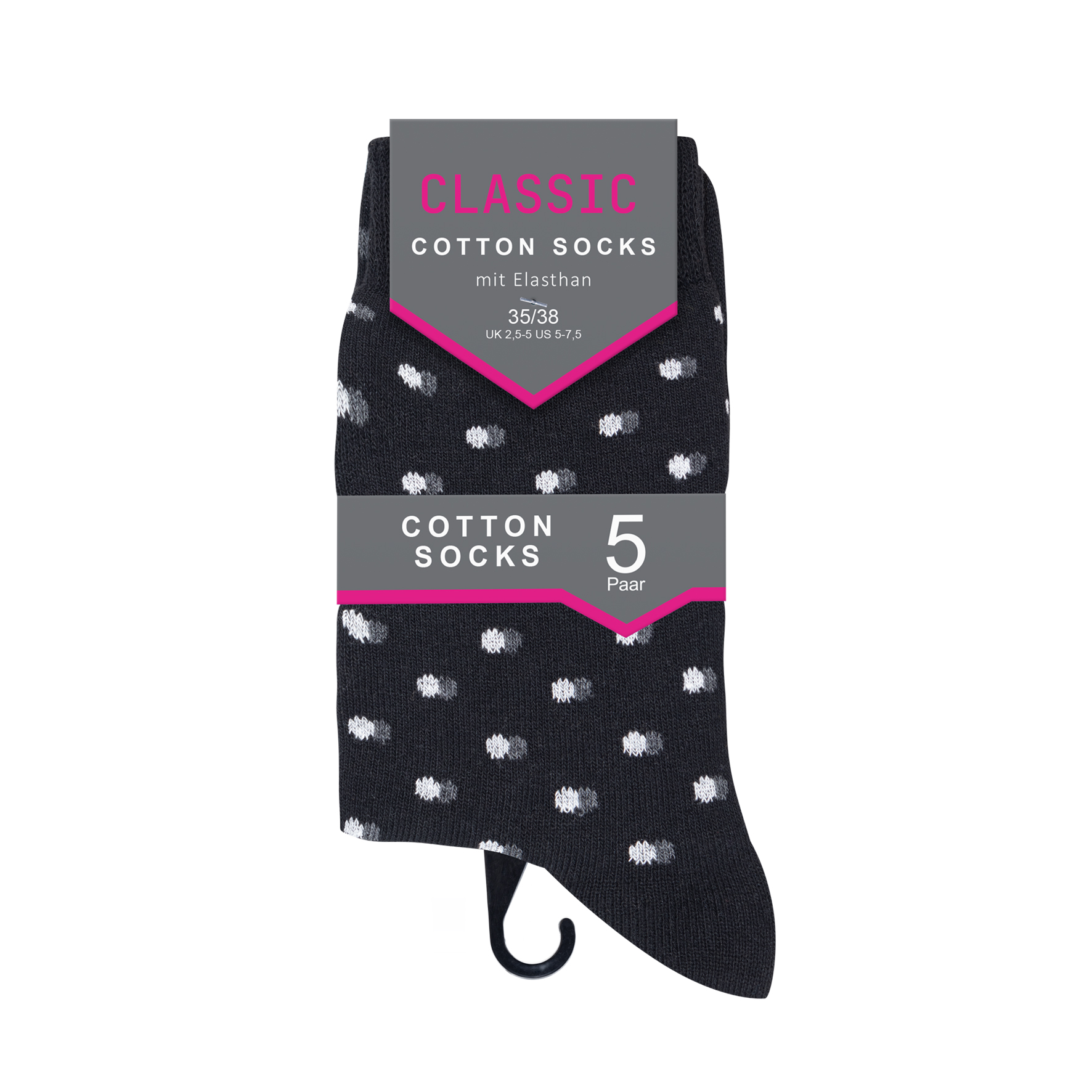 Damen-Socken-5er-Pack-BW-EL-versch~-Designs