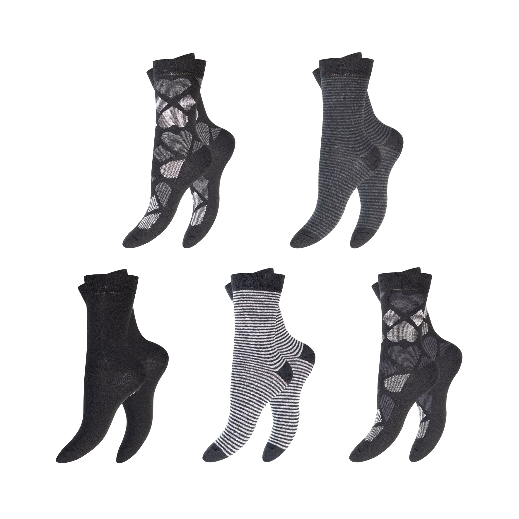 Damen-Socken-5er-Pack-BW-EL-Komfortbund-ohne-Gummi