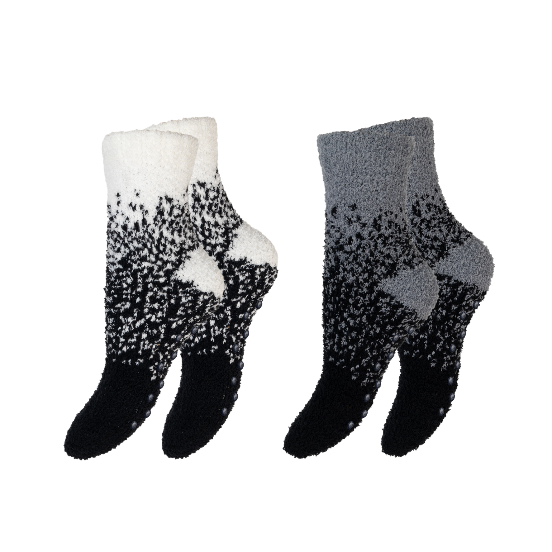 Damen-Kuschelsocken-2er-Pack-Pluesch-gemustert