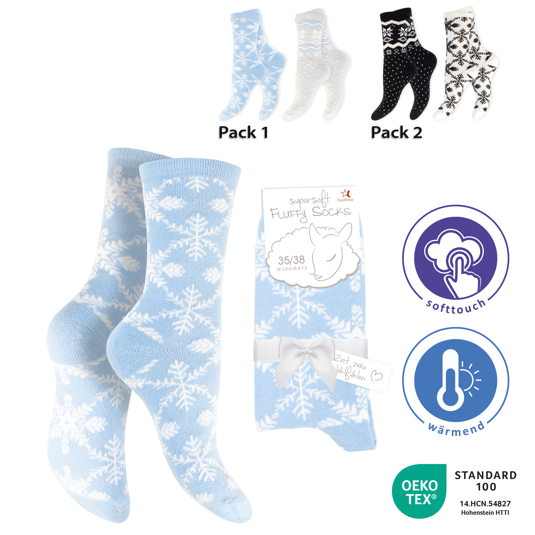 Damen-Flauschsockne-2er-Pack