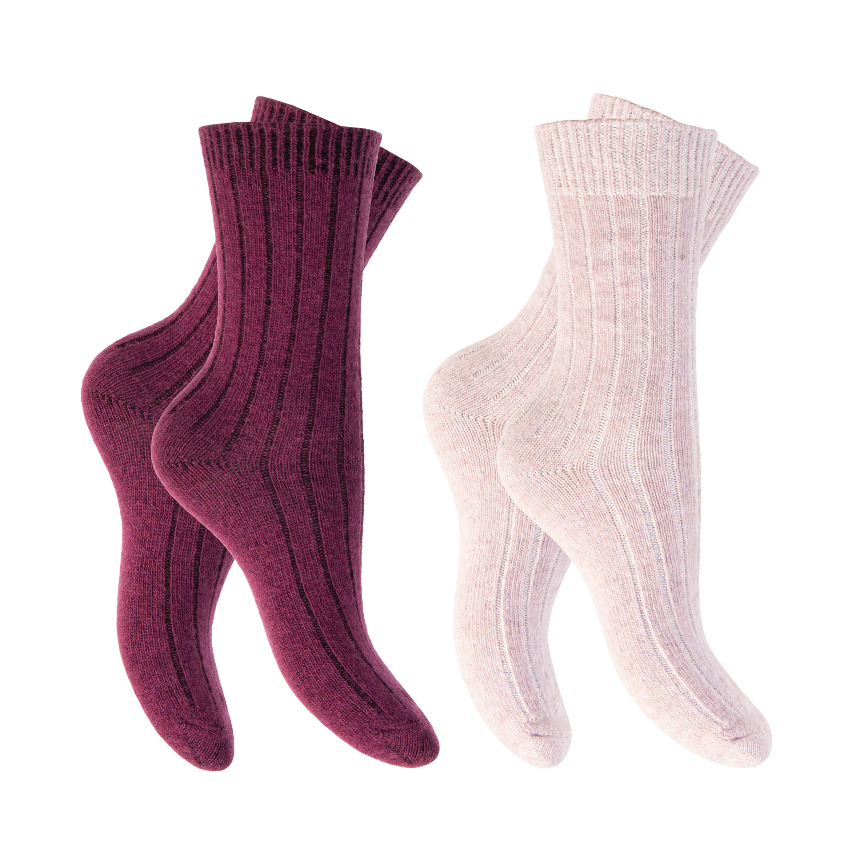 Damen-Lounge-Wear-Woll-Socken-2er-Pack