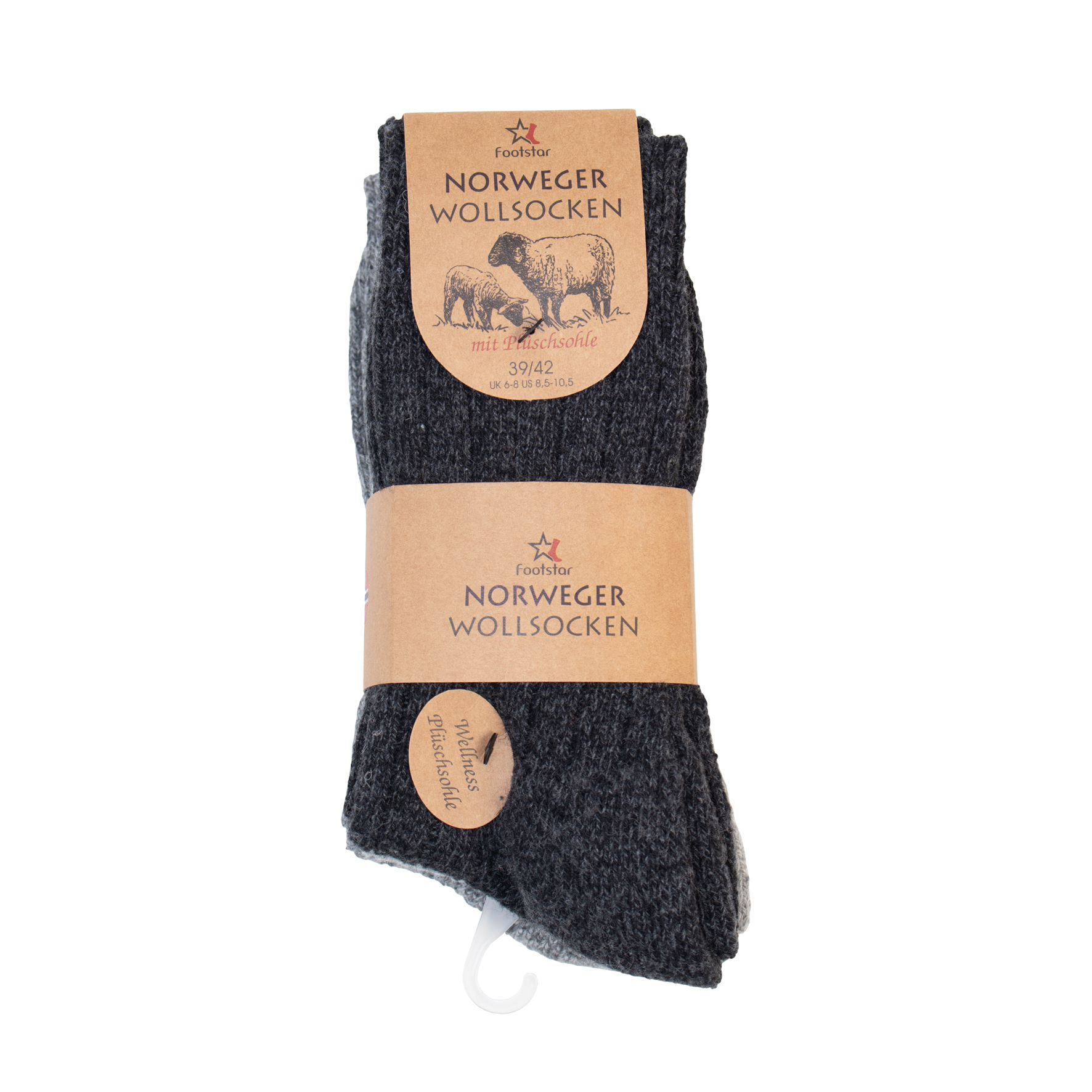 Damen-Norwegersocken-3er-Pack-Ripp-B~-Plueschsohle