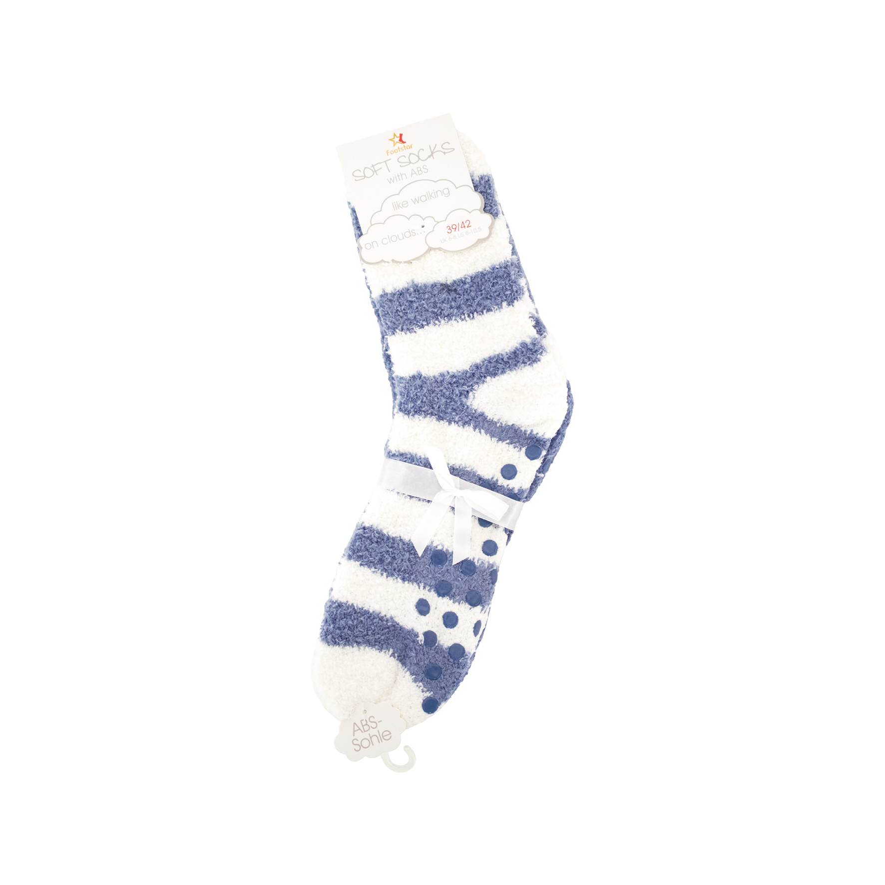 Damen-Kuschelsocken-2er-Pack-Pluesch-ABS-gestreift