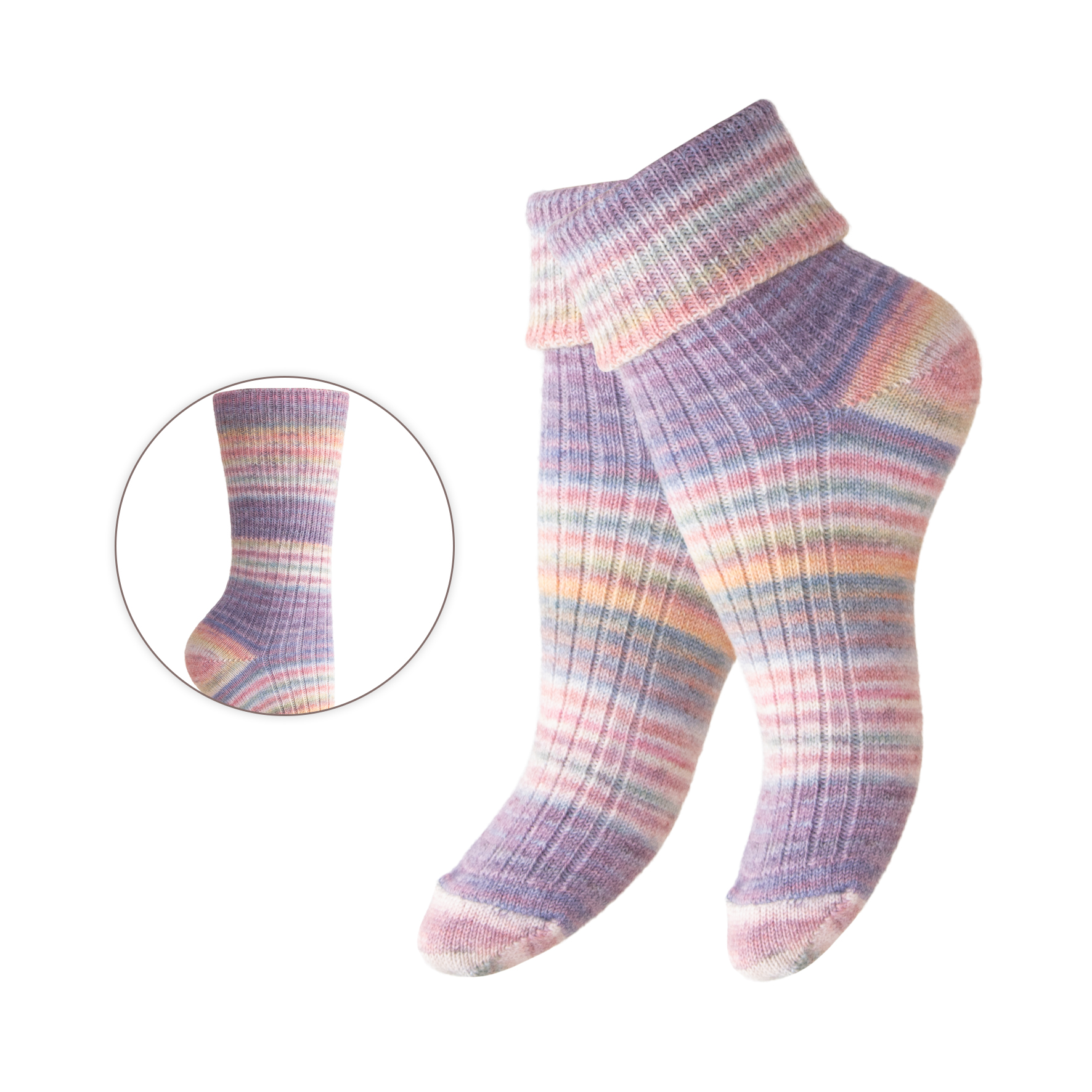 Damen-Fashion-Socken-einzeln-Mulitcolor-Optik