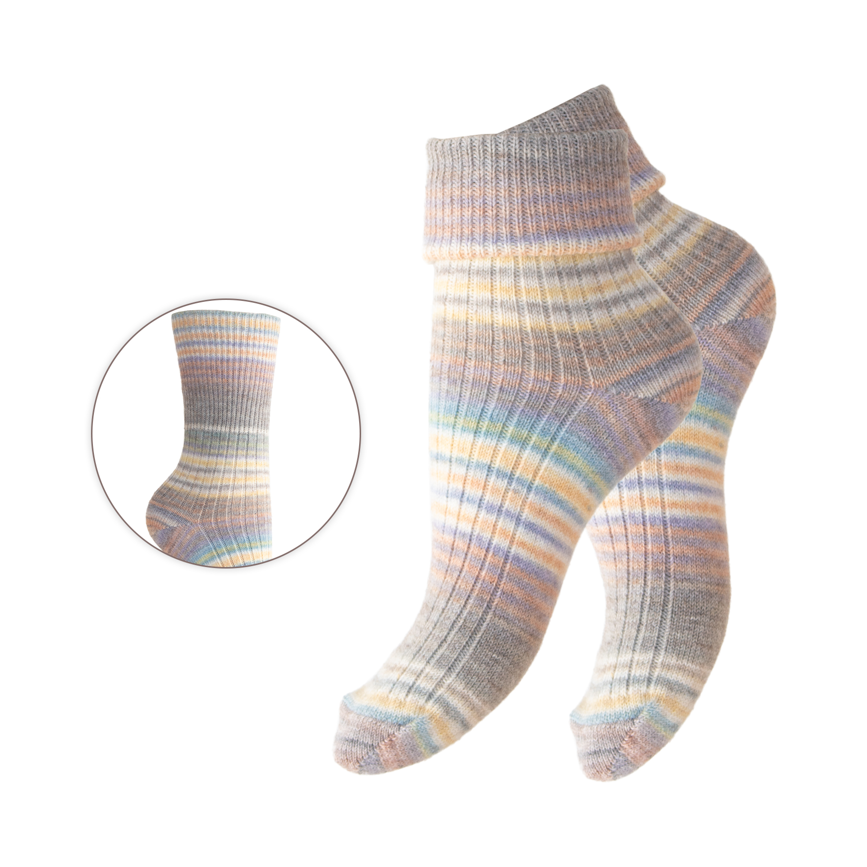Damen-Fashion-Socken-einzeln-Mulitcolor-Optik