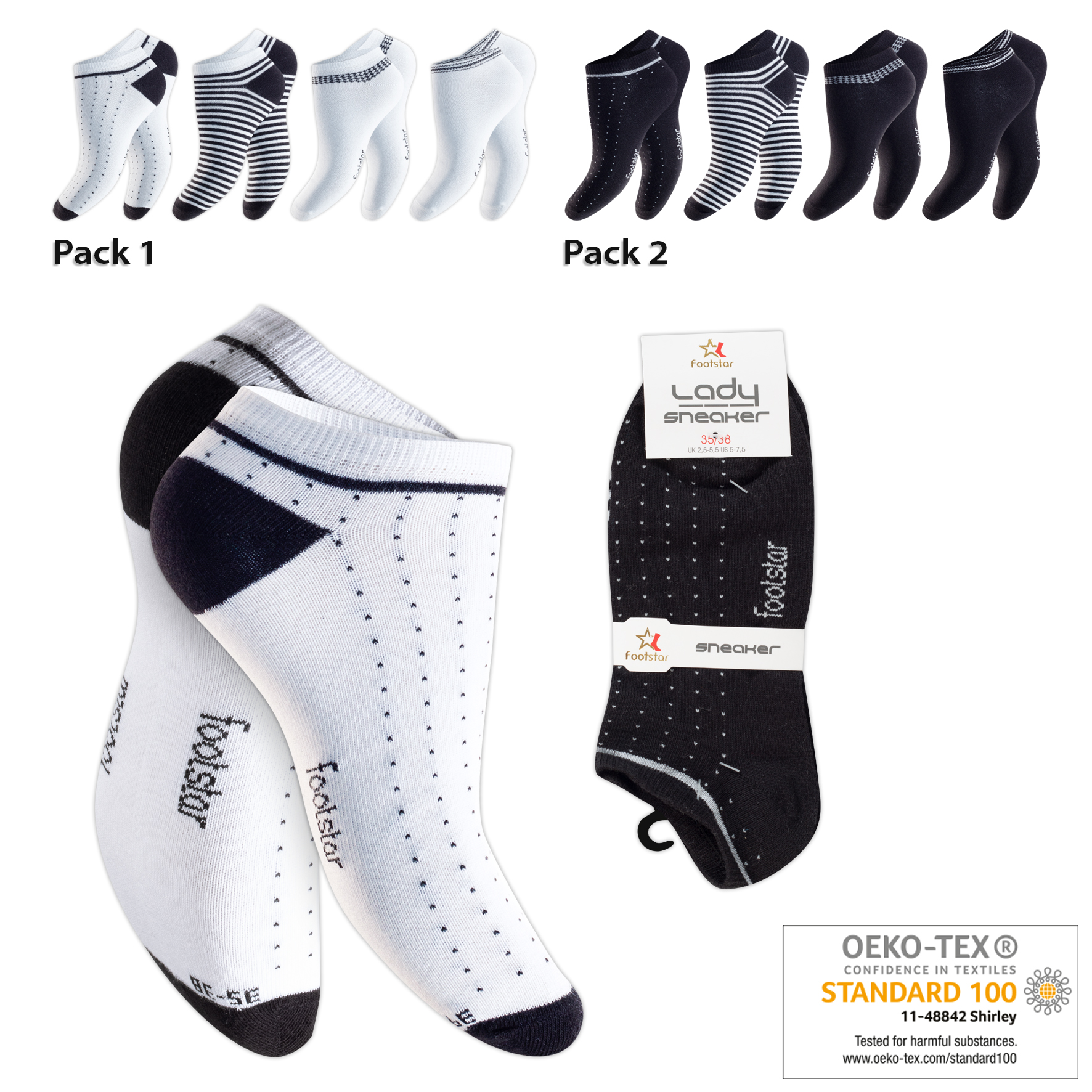 Damen-Sneaker-4er-Pack-BW-EL-Ripp-Bund-Designmix