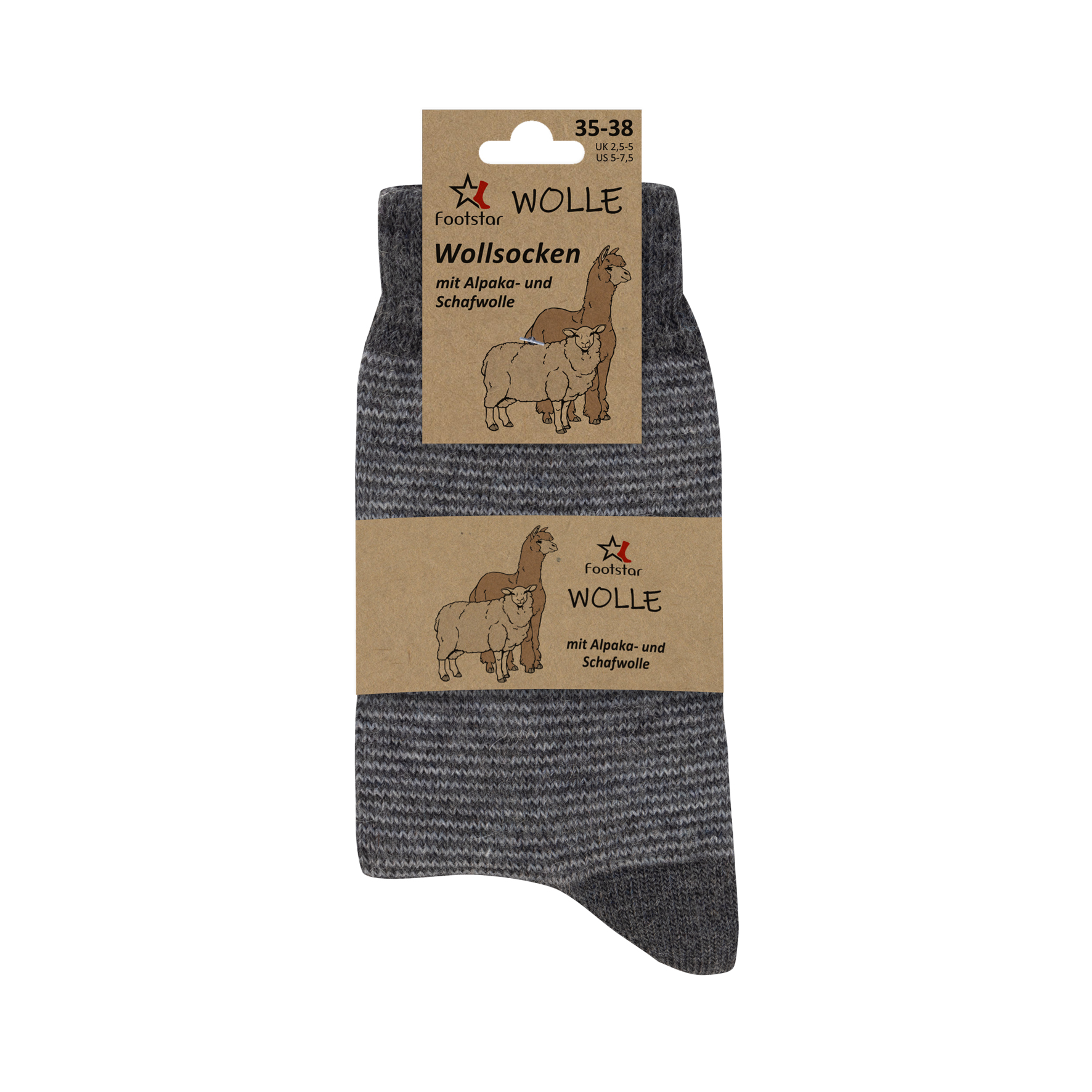 Unisex-Wollsocken-2er-Pack-mit-Schafs--Alpakawolle