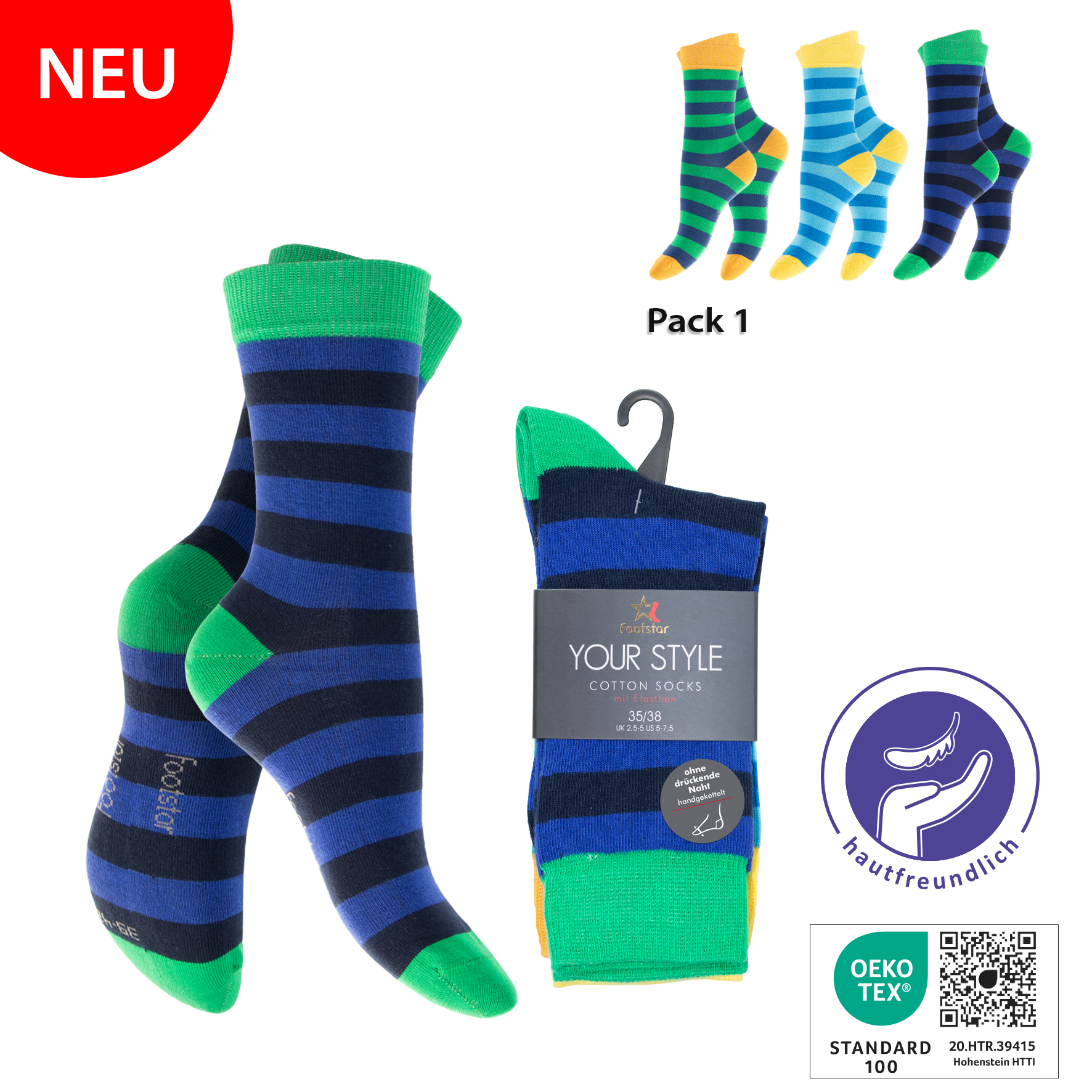 Unisex-Socken-3er-Pack
