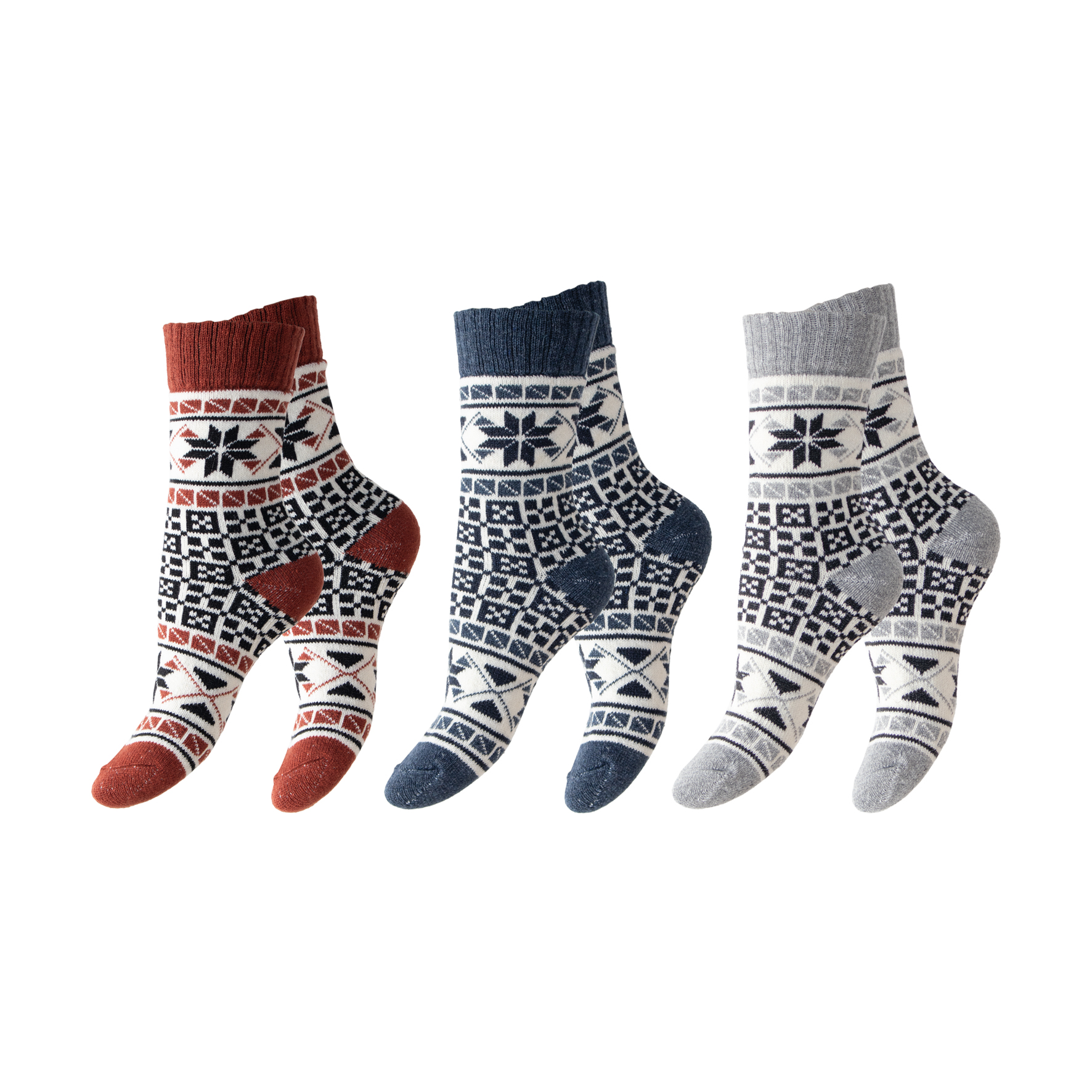 Unisex-Hygge-Woll-Socken-(Strickfrottee)-1er