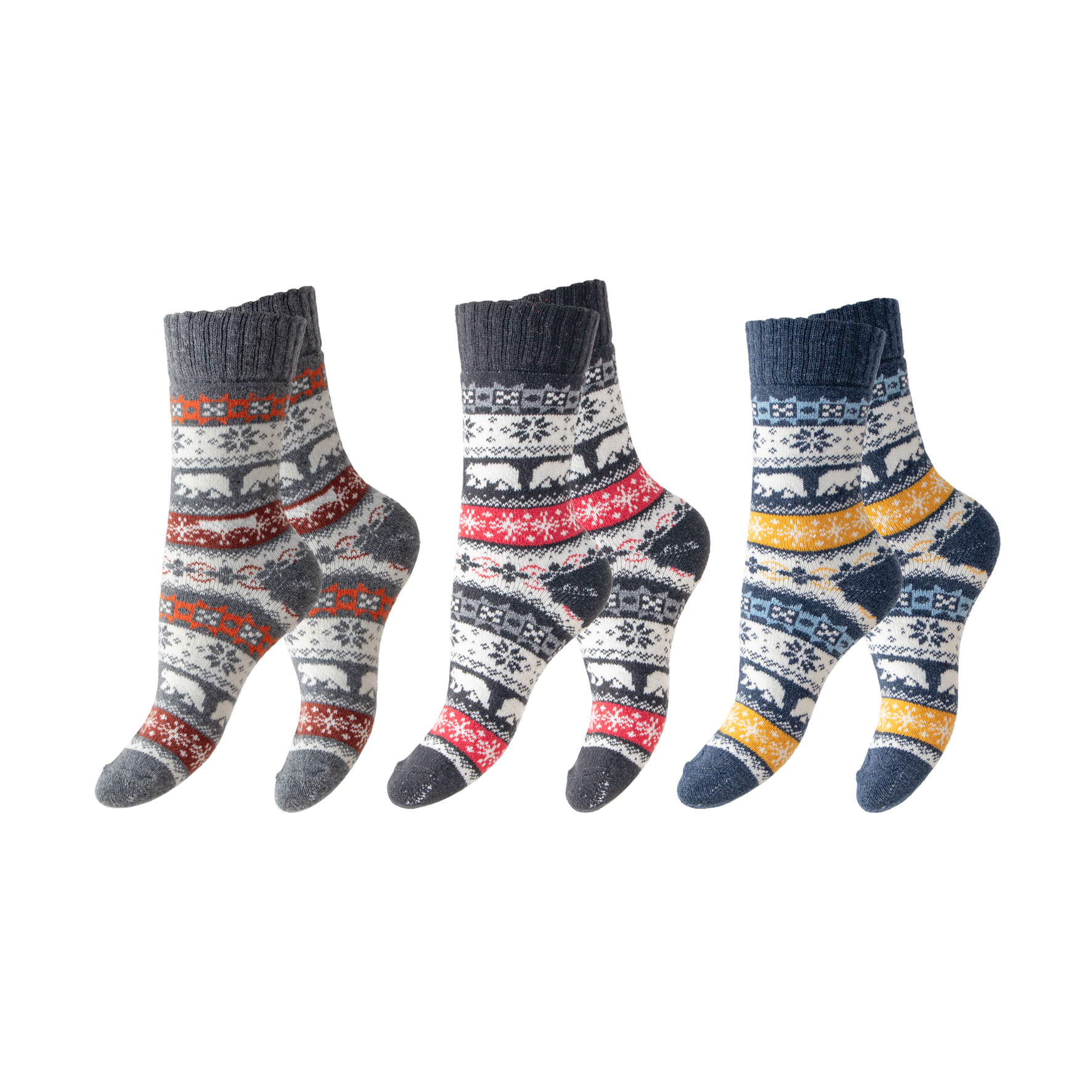 Unisex-Hygge-Woll-Socken-(Strickfrottee)-1er