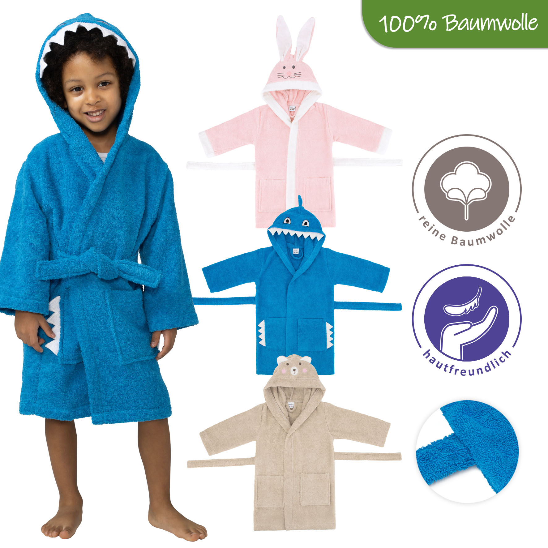 Kinder-Bademantel-mit-Kapuze-&amp~-Motiv