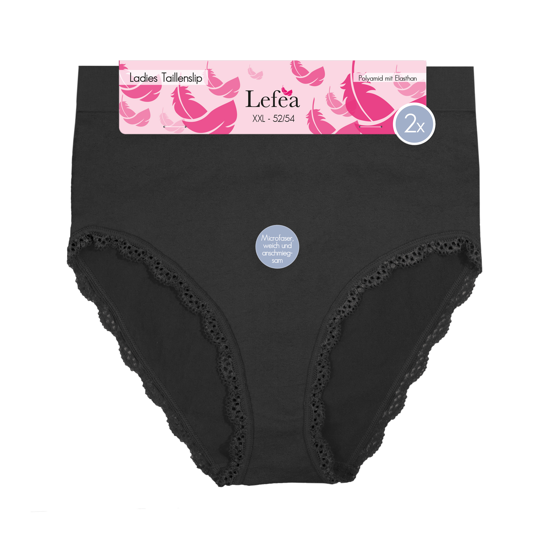Damen-Taillenslip-2er-Pack-Seamless-Spitze-52-54