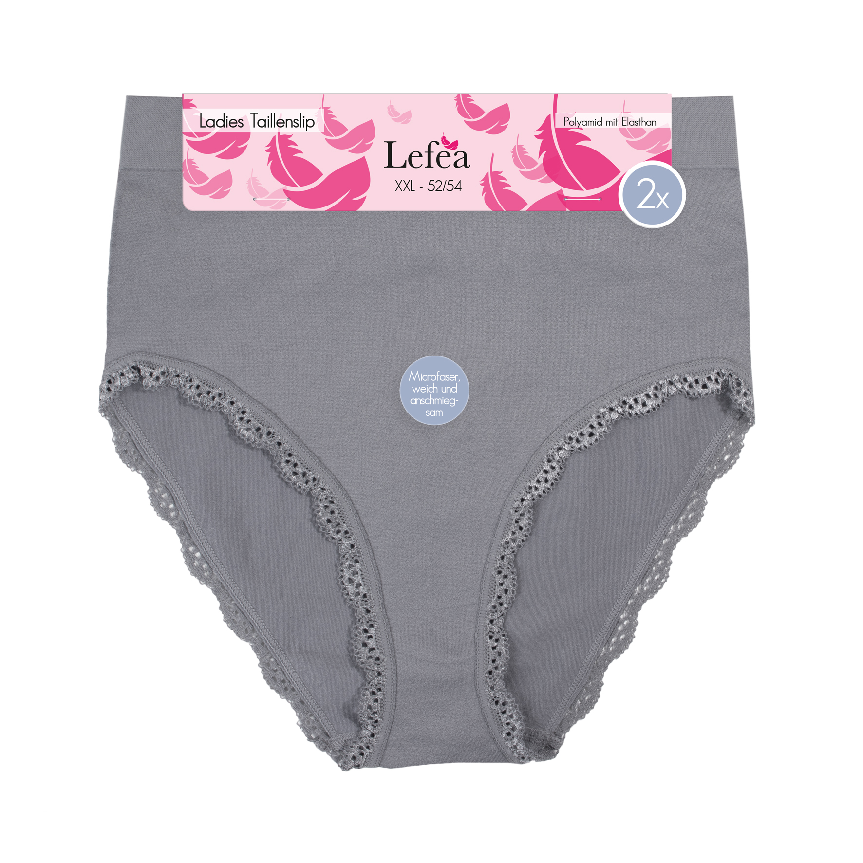 Damen-Taillenslip-2er-Pack-Seamless-Spitze-52-54