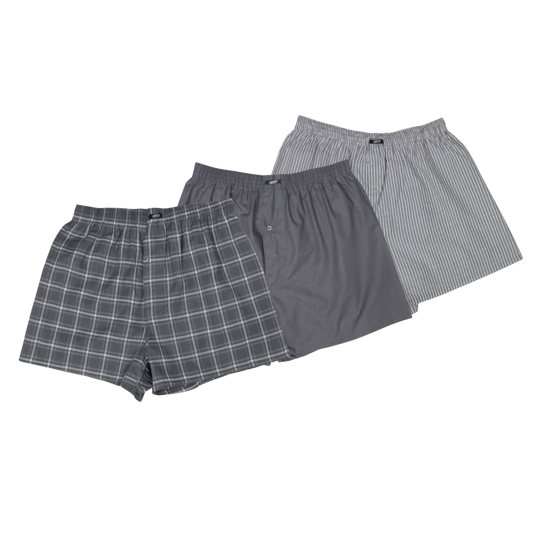 Herren-Boxershorts-3er-Pack-Webgummi-Popelin