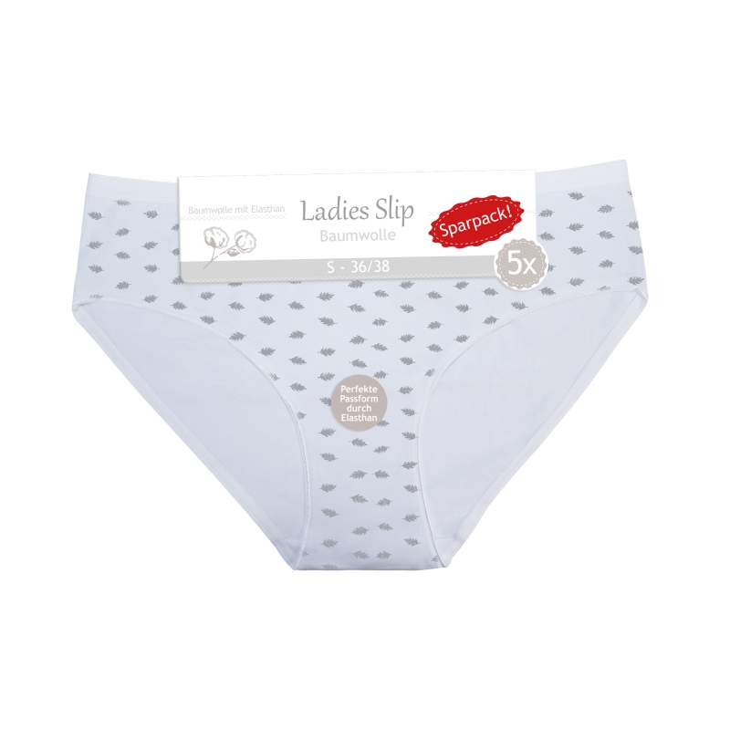 Damen-Bikinislip-5er-Pack-BW-EL-Blaetter-Sparpack