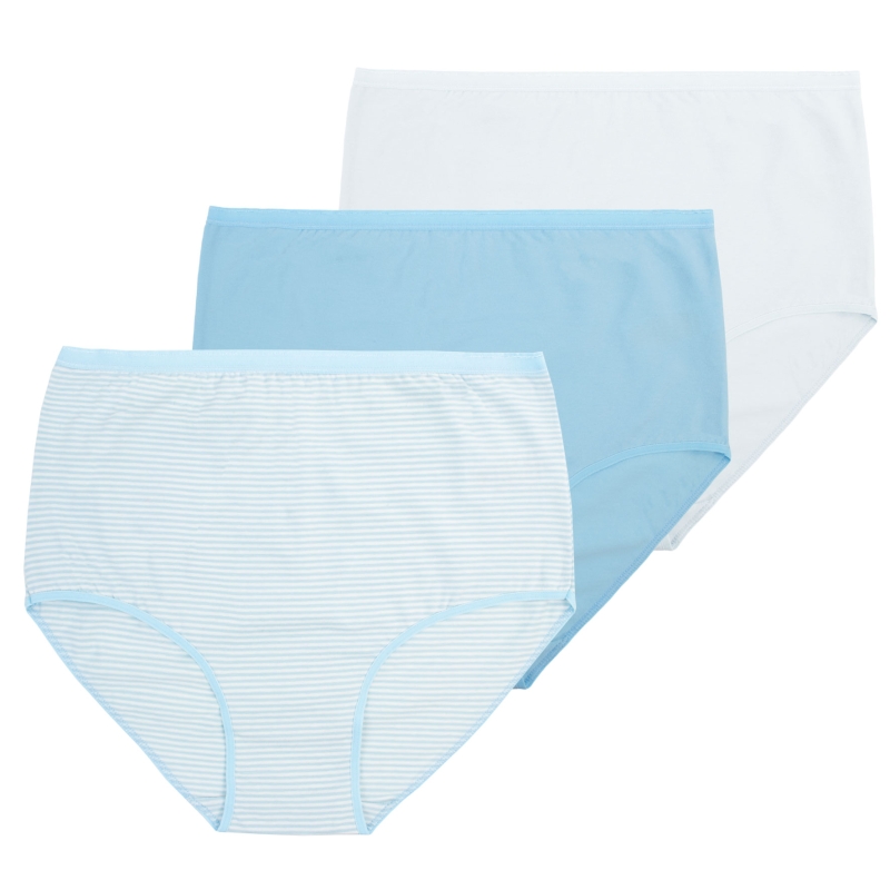 Damen-Taillenslip-3er-Pack-BW-EL-uni-gestreift