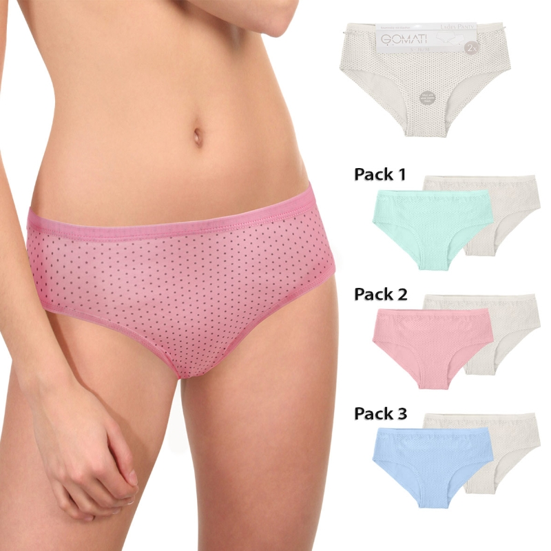 Damen-Panty-2er-Pack-BW-EL-gepunktet