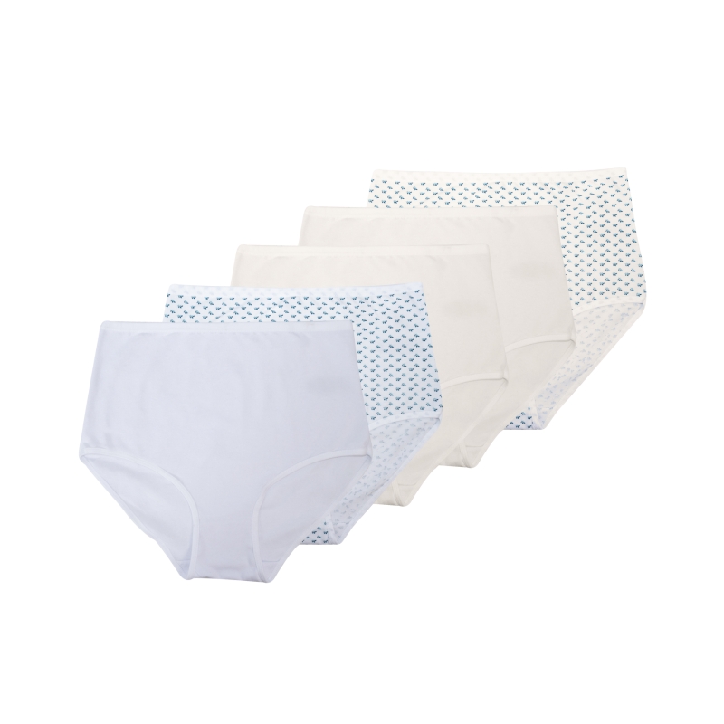 Damen-Taillenslip-5er-Pack-Blumendruck