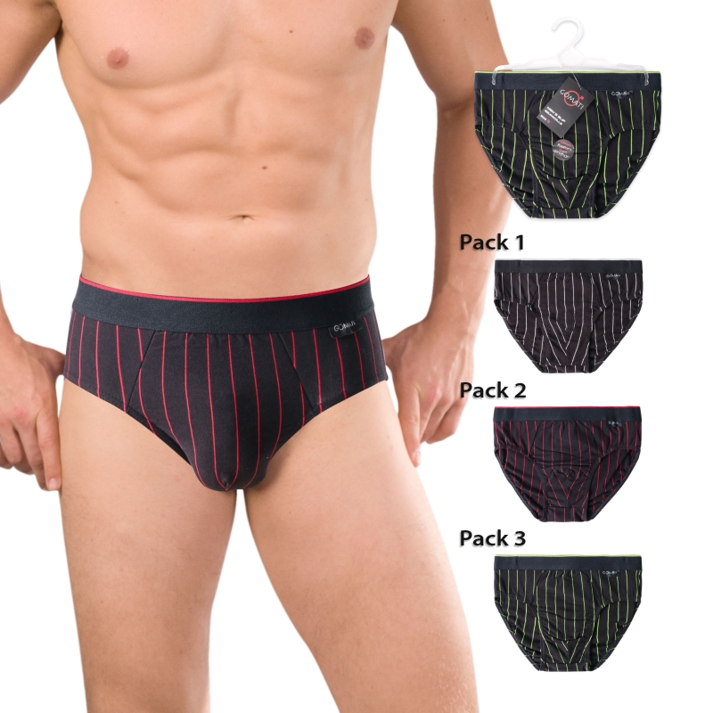 Herren-Slip-1er-Pack-BW-EL-Webgummi-gestreift