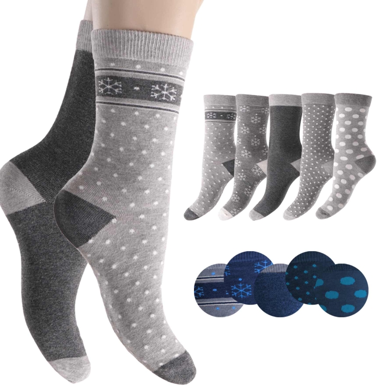 Damen-Socken-5er-Pack-BW-EL-versch~-Designs